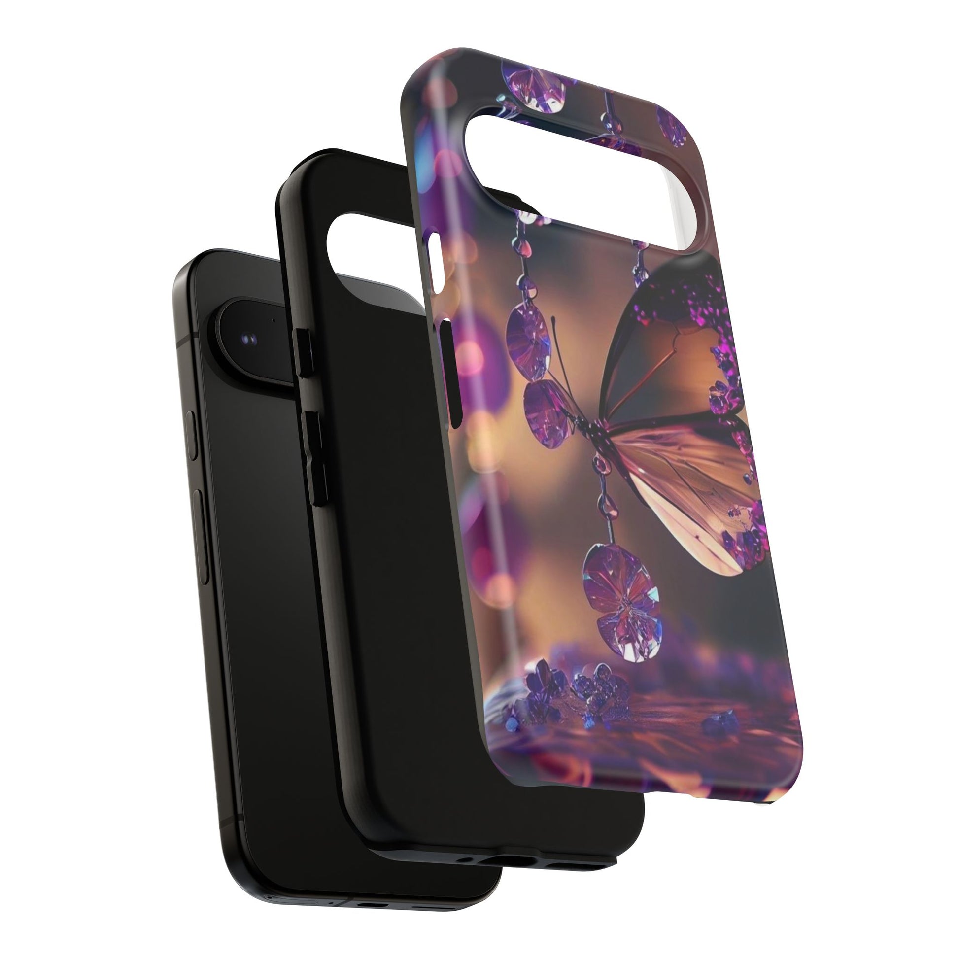 Purple Butterfly Tough Cases for iPhones, Samsung, and Pixel