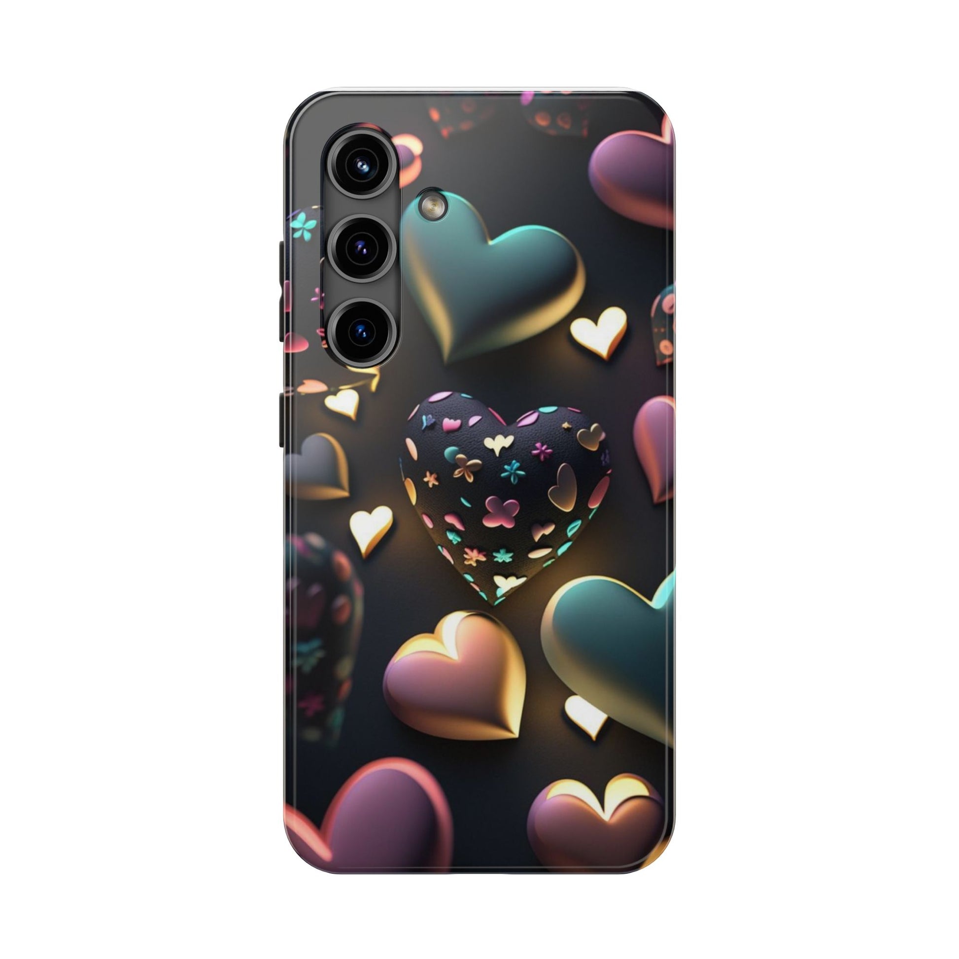 Floating Hearts Themed Tough Phone Cases for Iphones & Samsung Phones