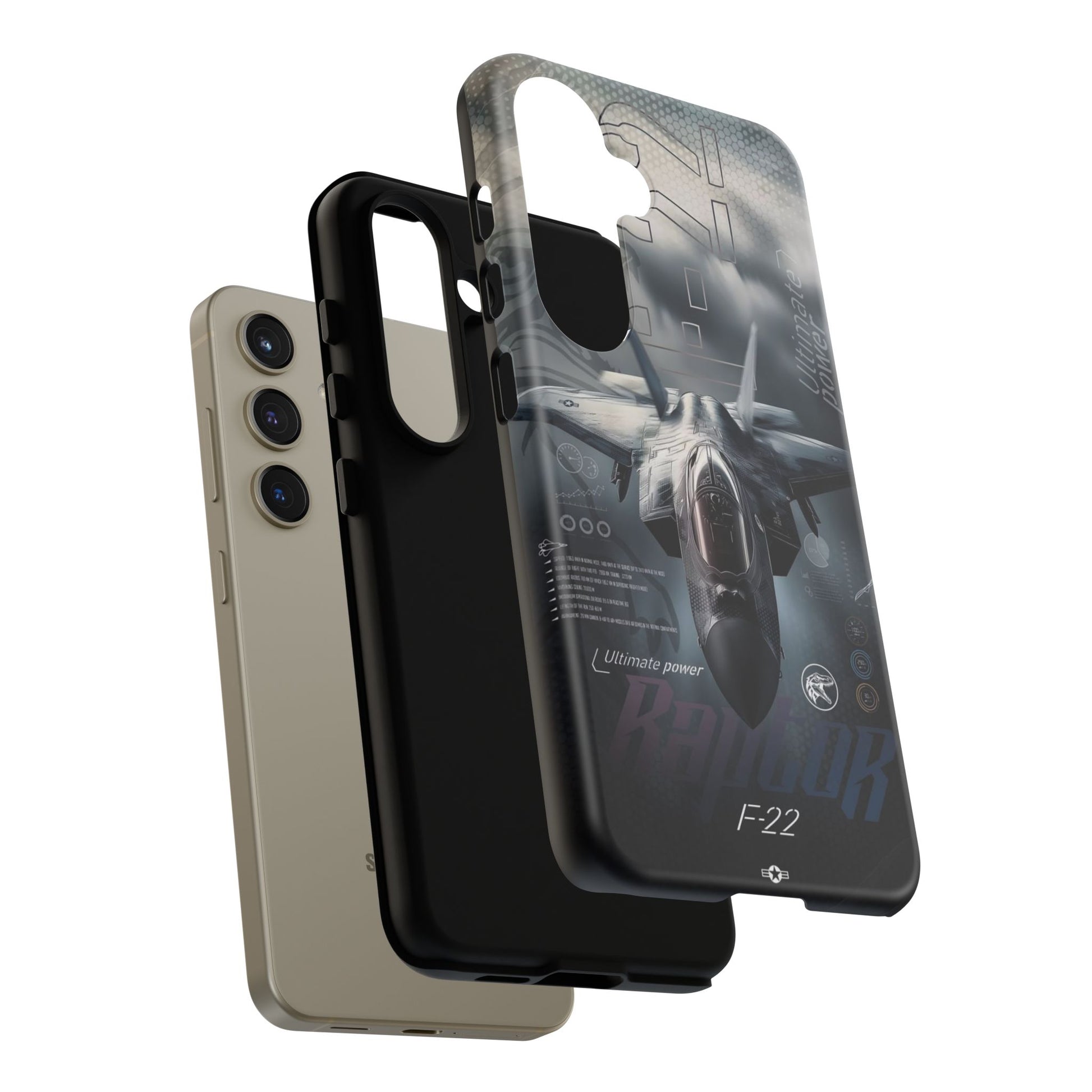 F-22 Raptor Fighter Jet Tough Cases for iPhones, Samsung, and Pixel