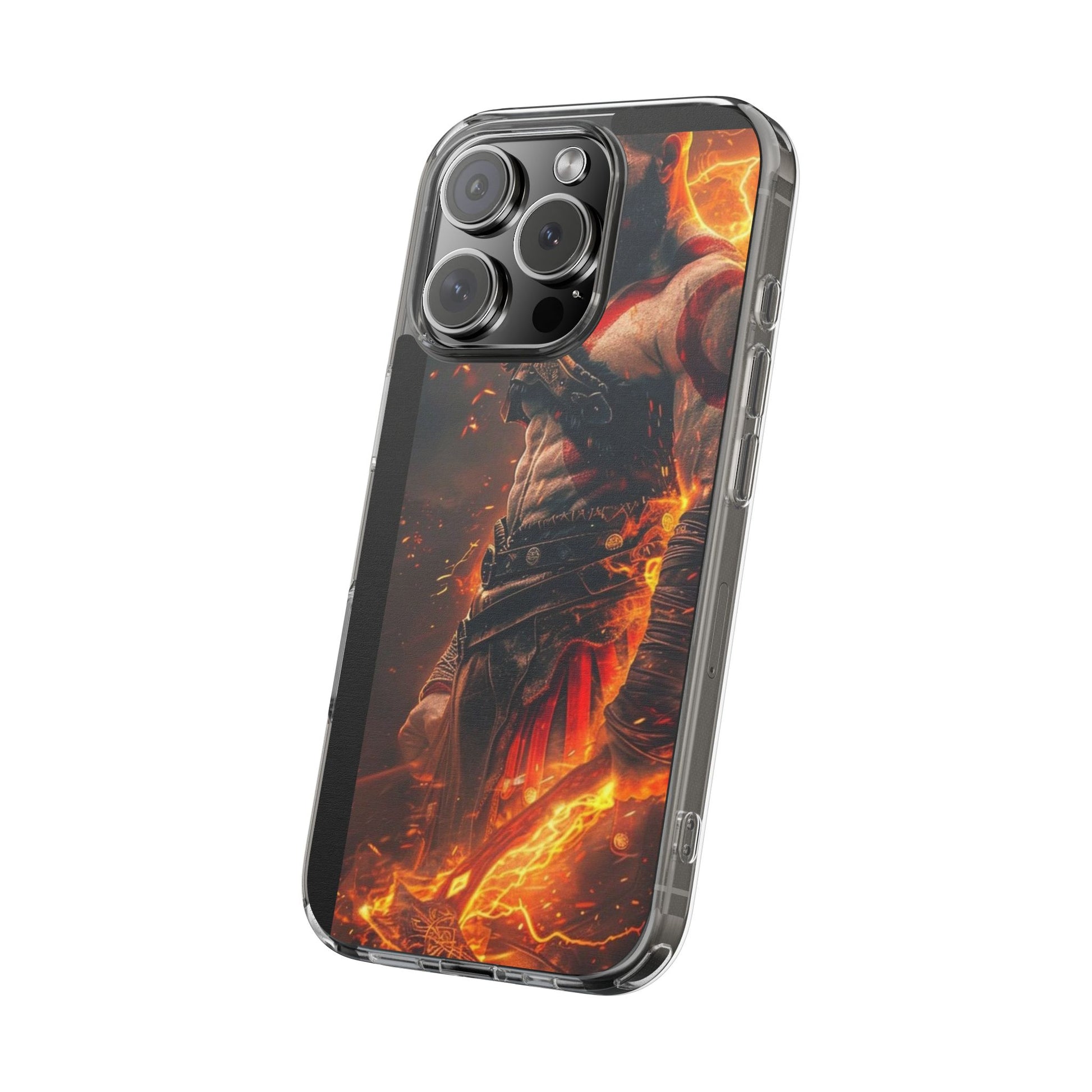 Kratos The God of War Inspired Design Clear Phone Cover