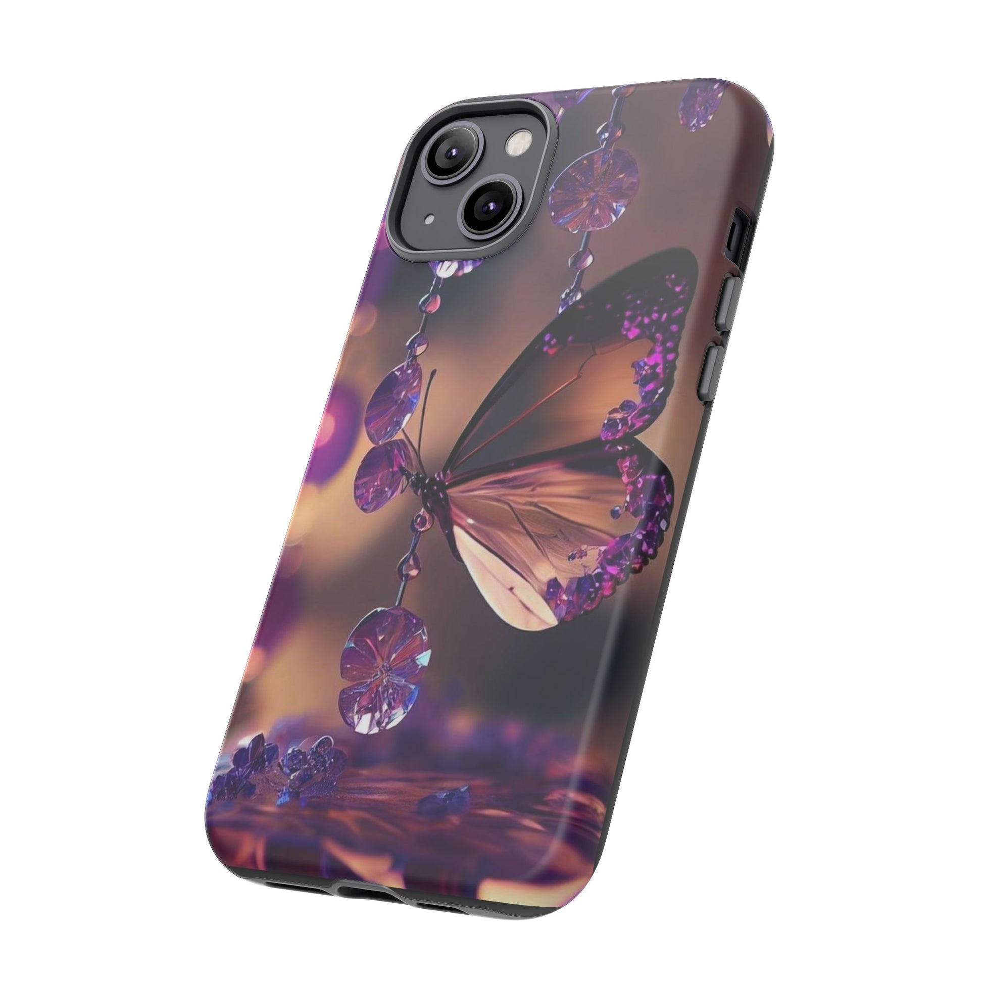 Purple Butterfly Tough Cases for iPhones, Samsung, and Pixel