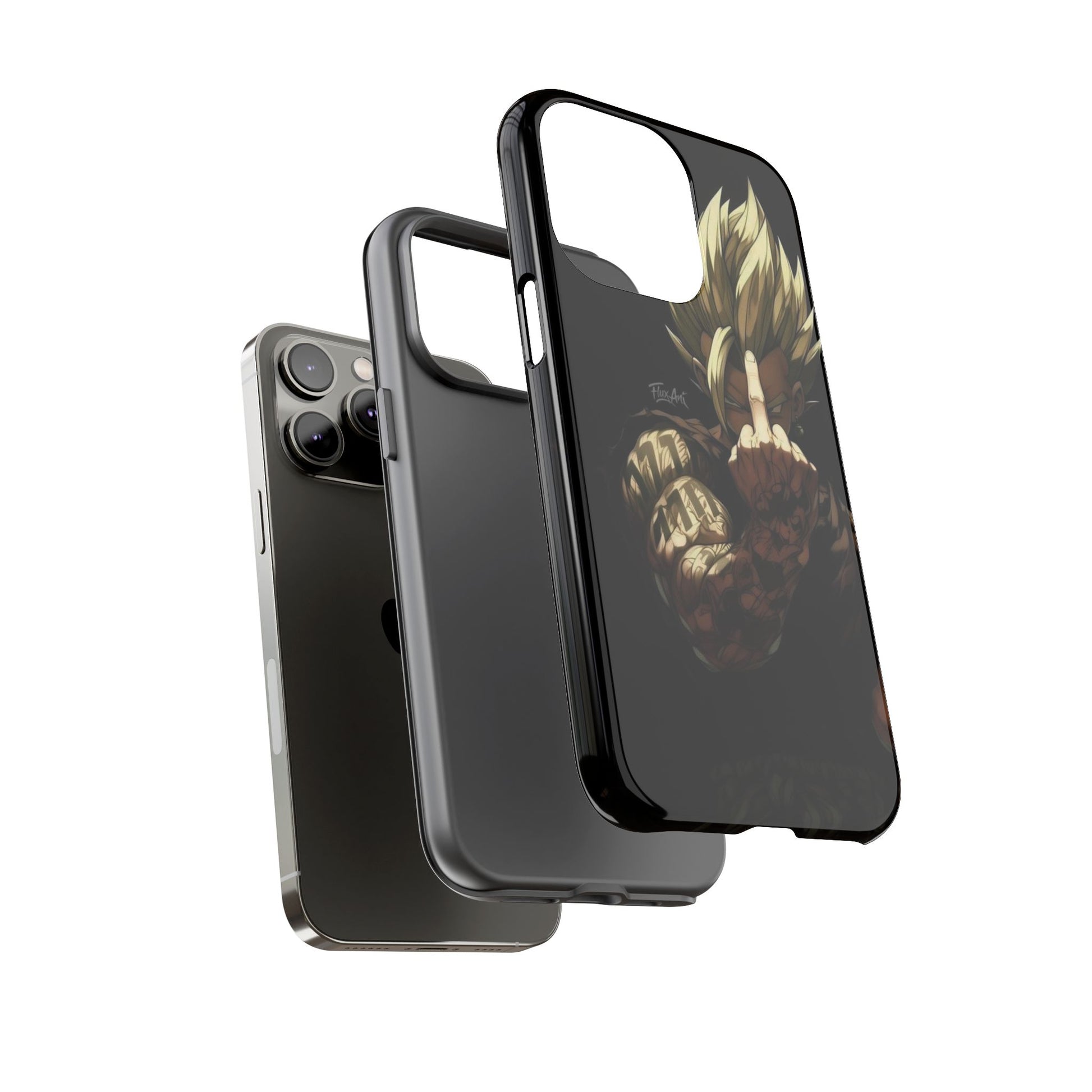 Middle Finger SS Goku Dragon Ball Z Tough Cases for iPhones, Samsung, and Pixel