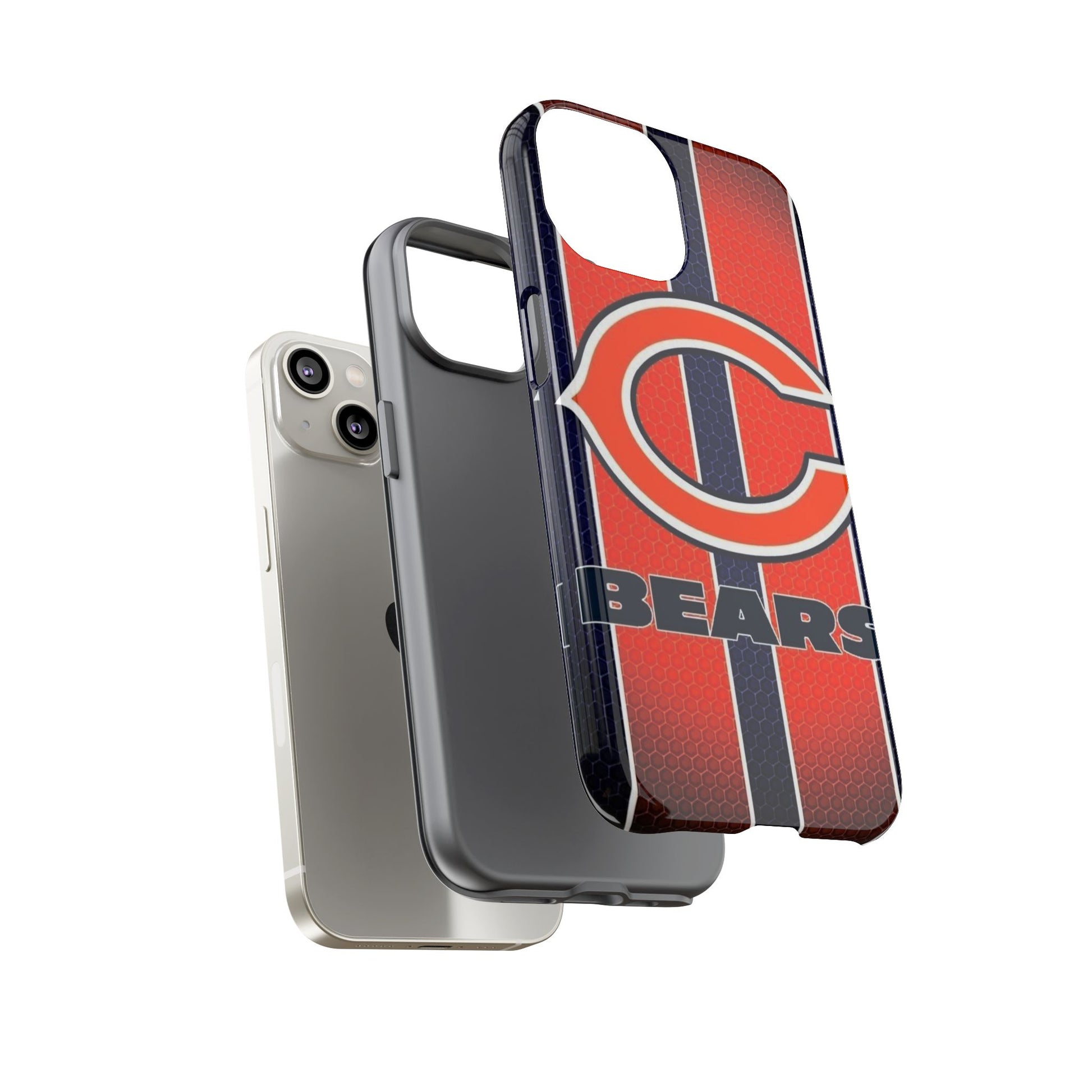Chicago Bears Stripes Football Phone Case, Tough Cases for iPhones, Samsung, and Pixel