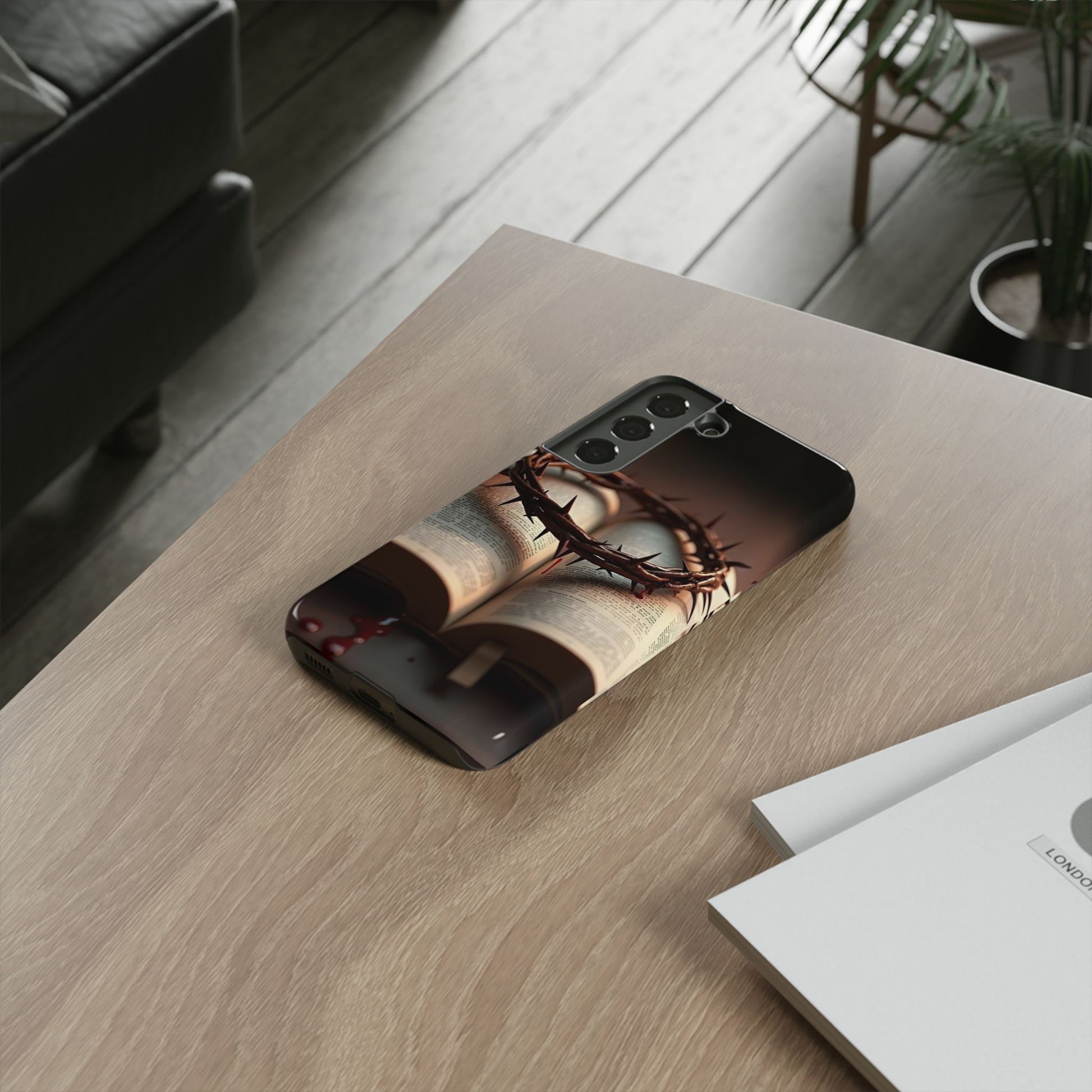 Crown of Thorns and Bible Christian Tough Cases for iPhones, Samsung, and Pixel