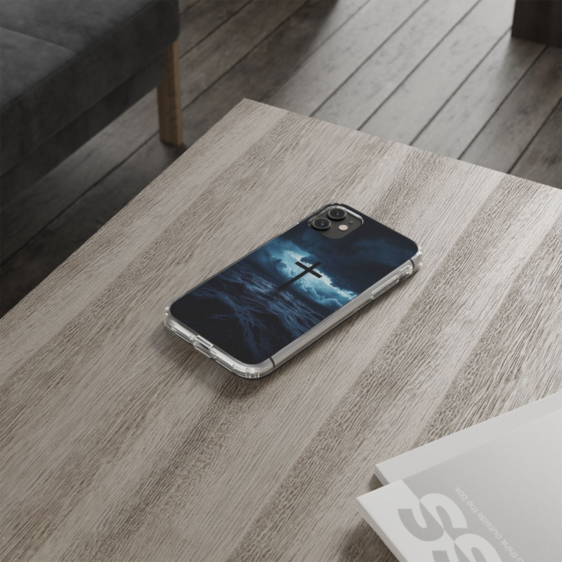 Christian Cross Storm Clear Case - Religious iPhone Samsung Cover, Faith Phone