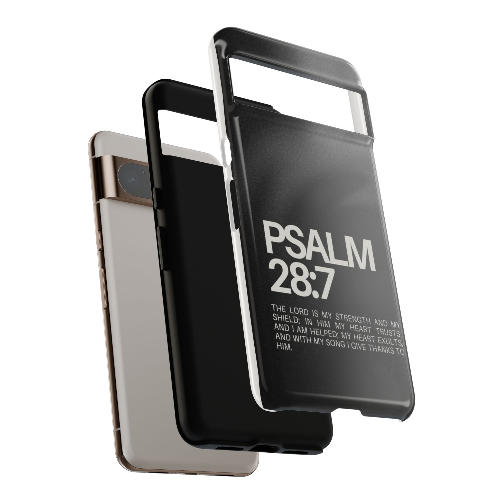 Christian Themed Psalms 28:7 Phone Case, Tough Cases for iPhones, Samsung, and Pixel