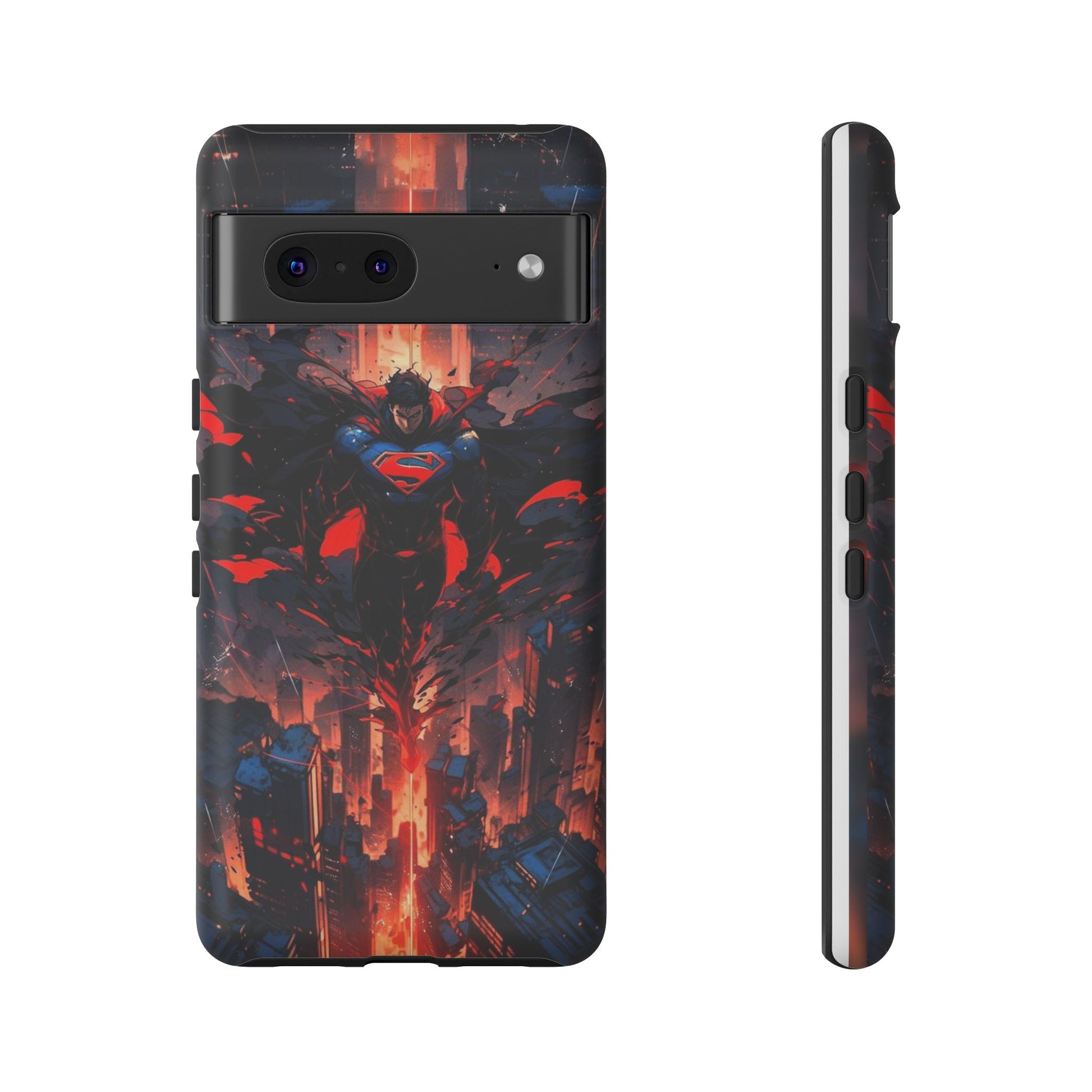 Anime Superman Tough Cases for iPhones, Samsung, and Pixel