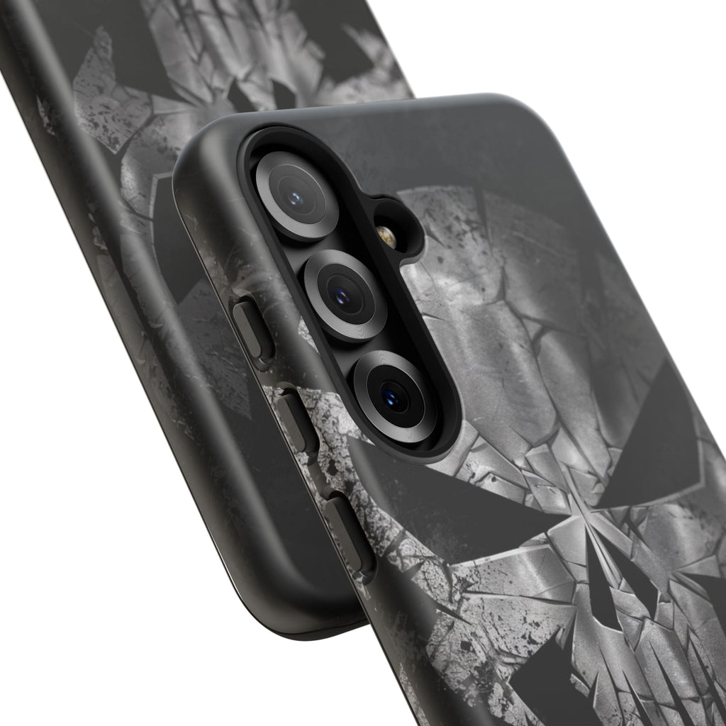 The Punisher Logo Art Tough Cases for iPhones, Samsung, and Pixel