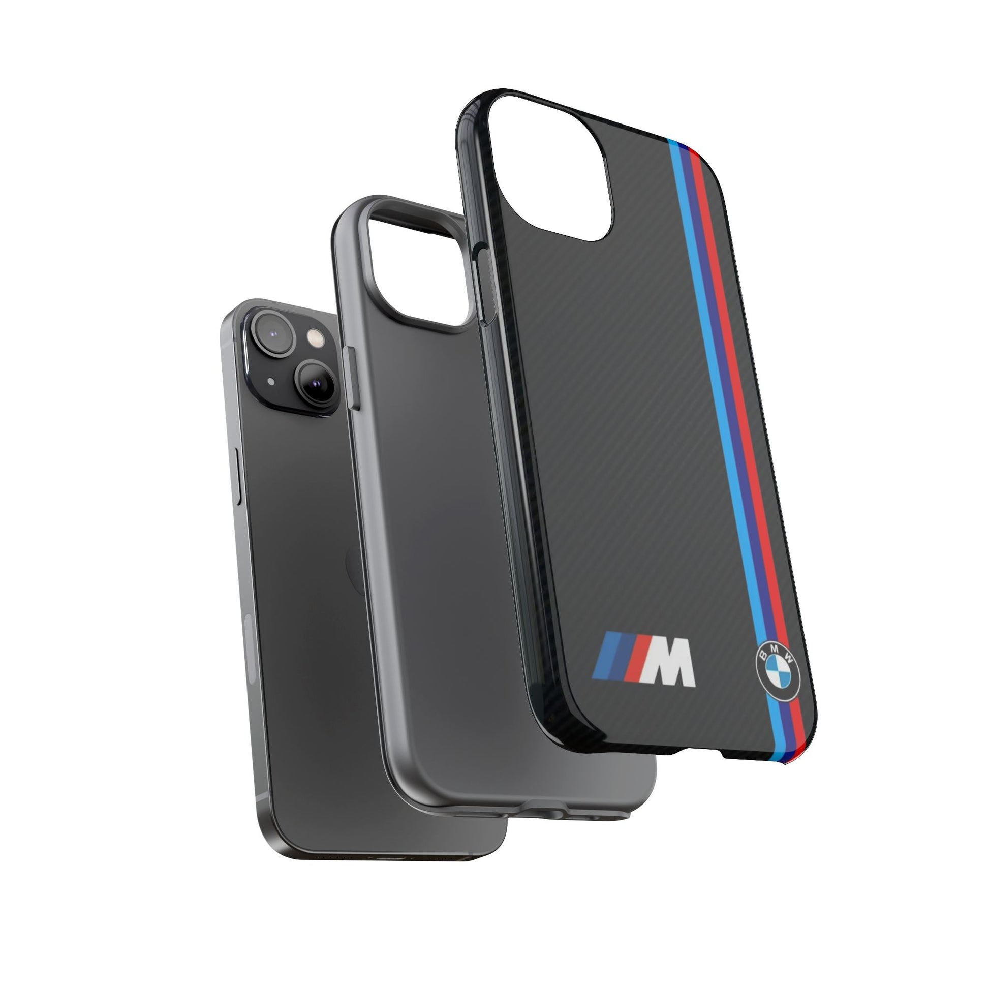 BMW M Stripes Carbon Fiber Design Tough Cases for iPhones, Samsung, and Pixel
