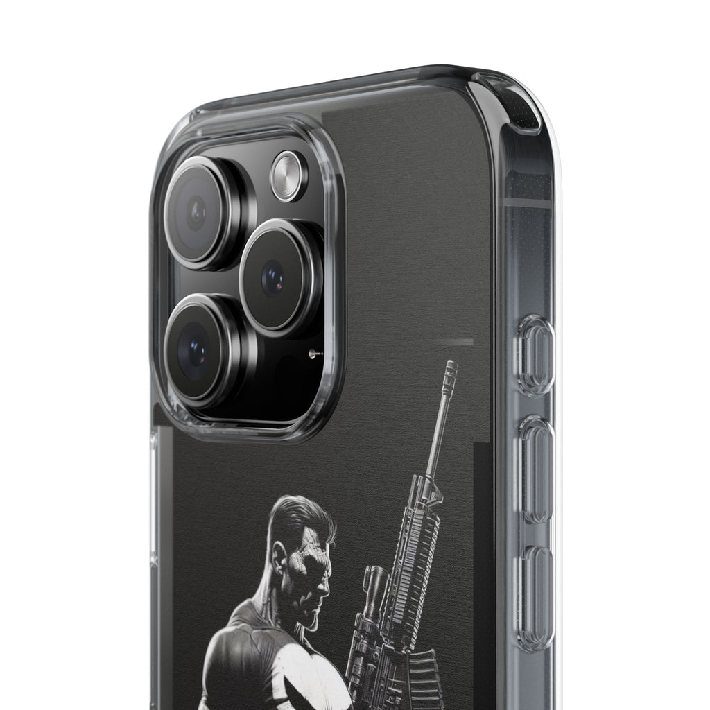 Phone Case, Comic book Inspired Design Punisher, Clear Phone Cover, Funny