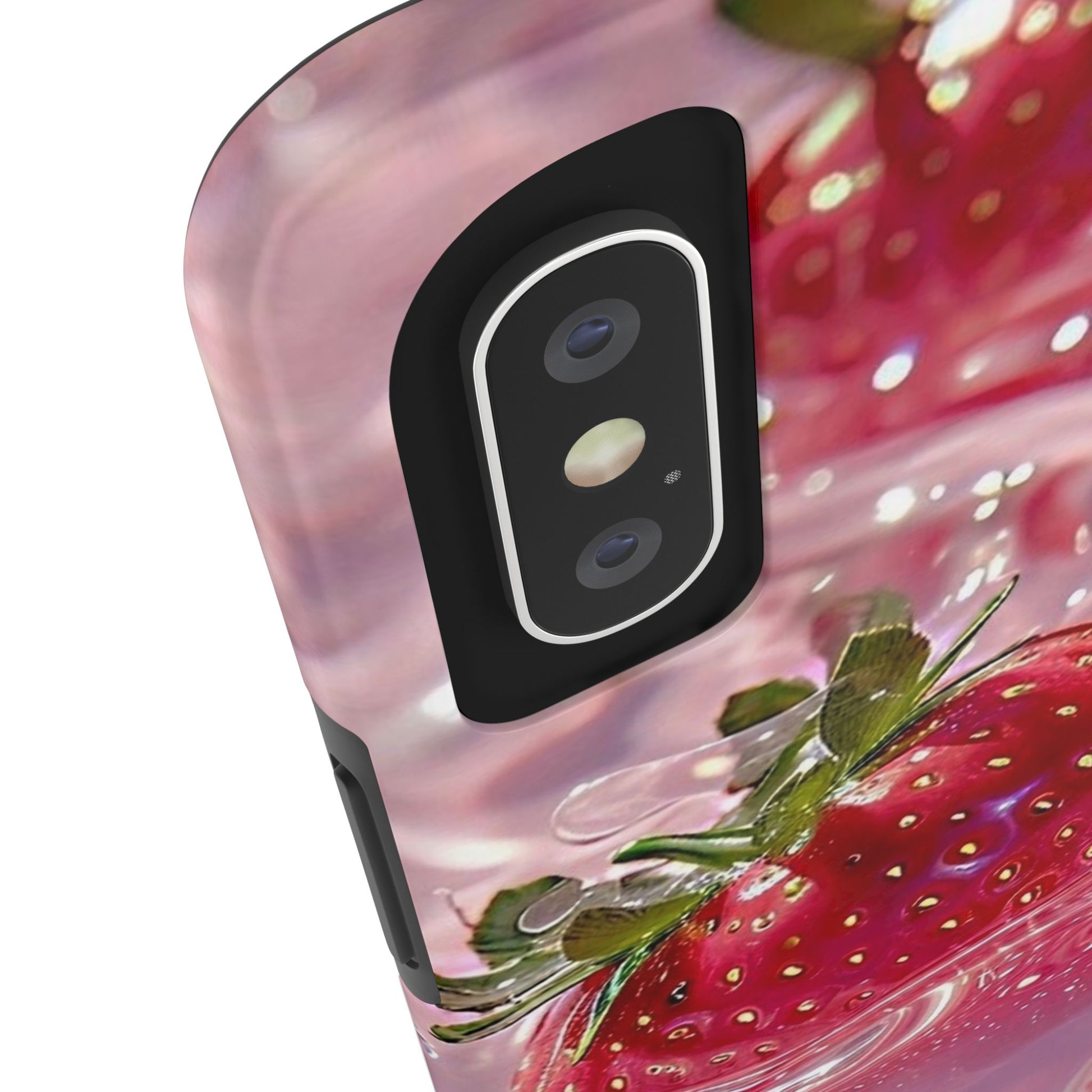Floating Strawberries Themed Tough Phone Cases for Iphones & Samsung Phones