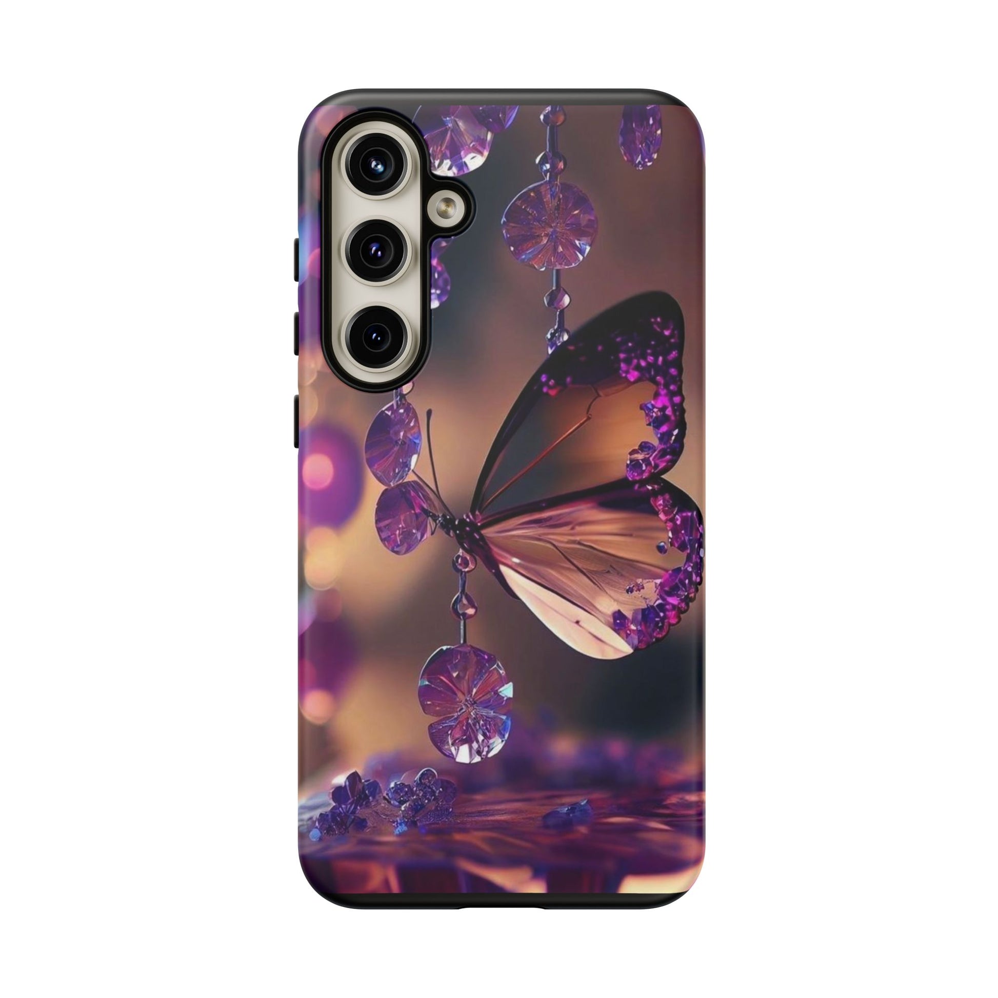 Purple Butterfly Tough Cases for iPhones, Samsung, and Pixel