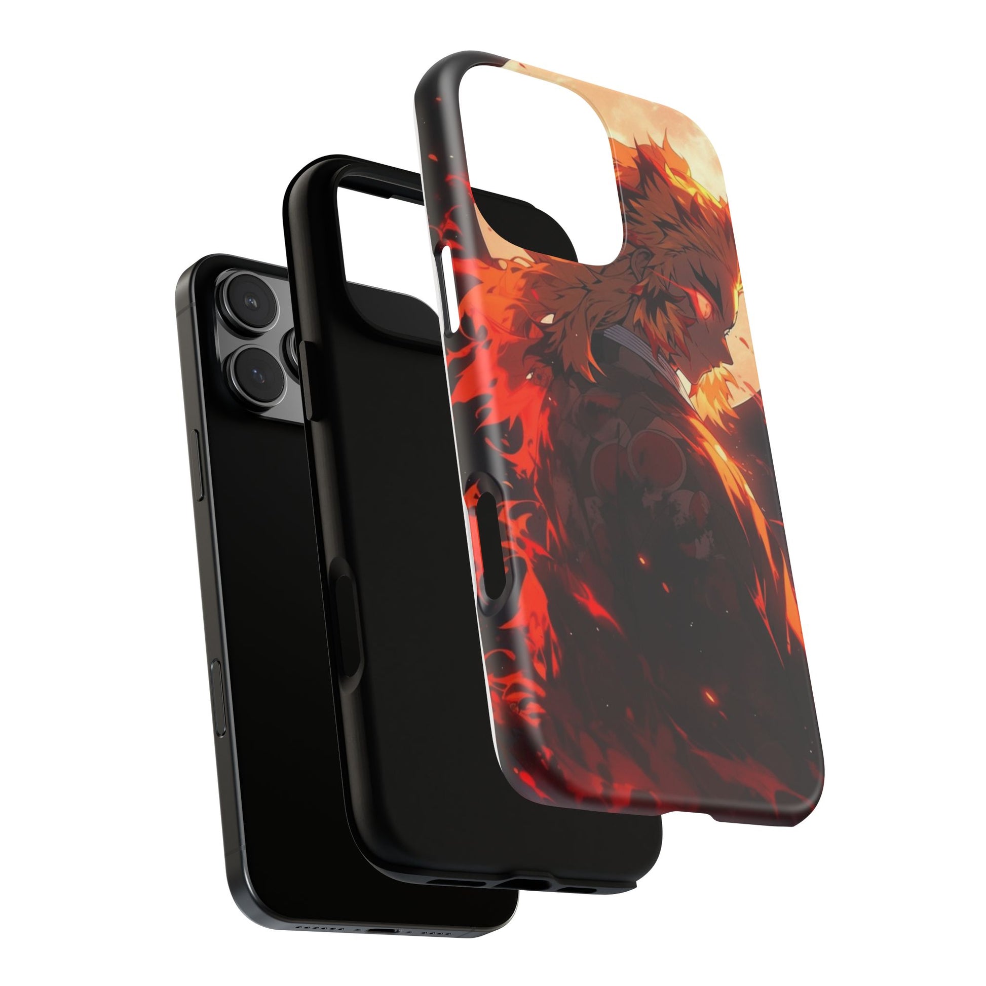 Demon Sl;ayer Rengoku Anime Phone Case, Tough Cases for iPhones, Samsung, and Pixel