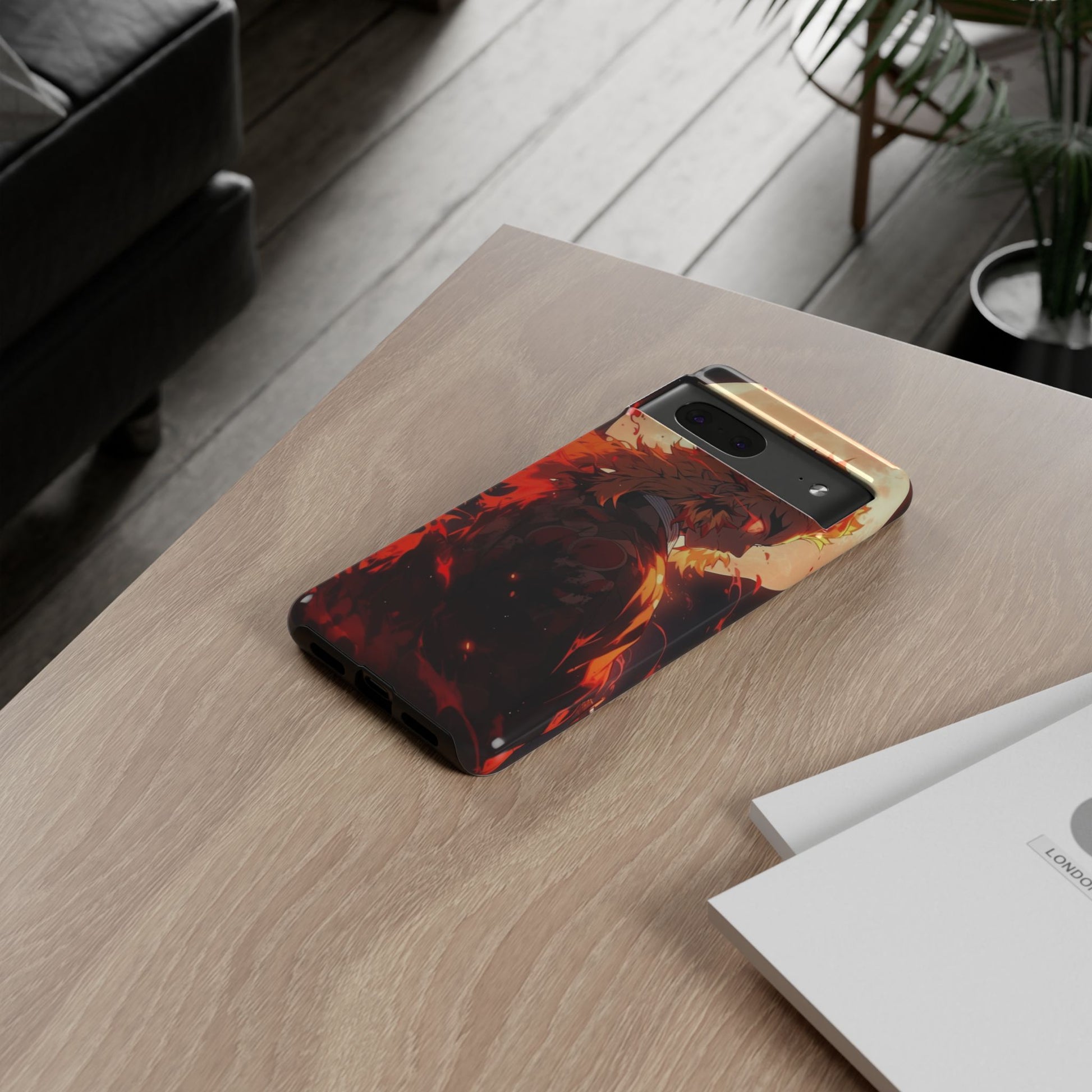 Demon Sl;ayer Rengoku Anime Phone Case, Tough Cases for iPhones, Samsung, and Pixel