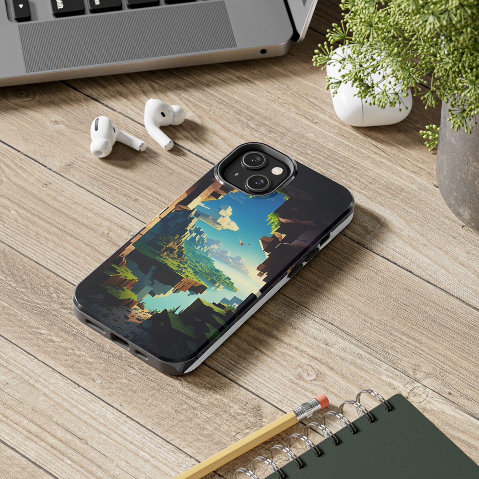 World of Minecraft Tough Phone Cases for Iphones & Samsung Phones Durable