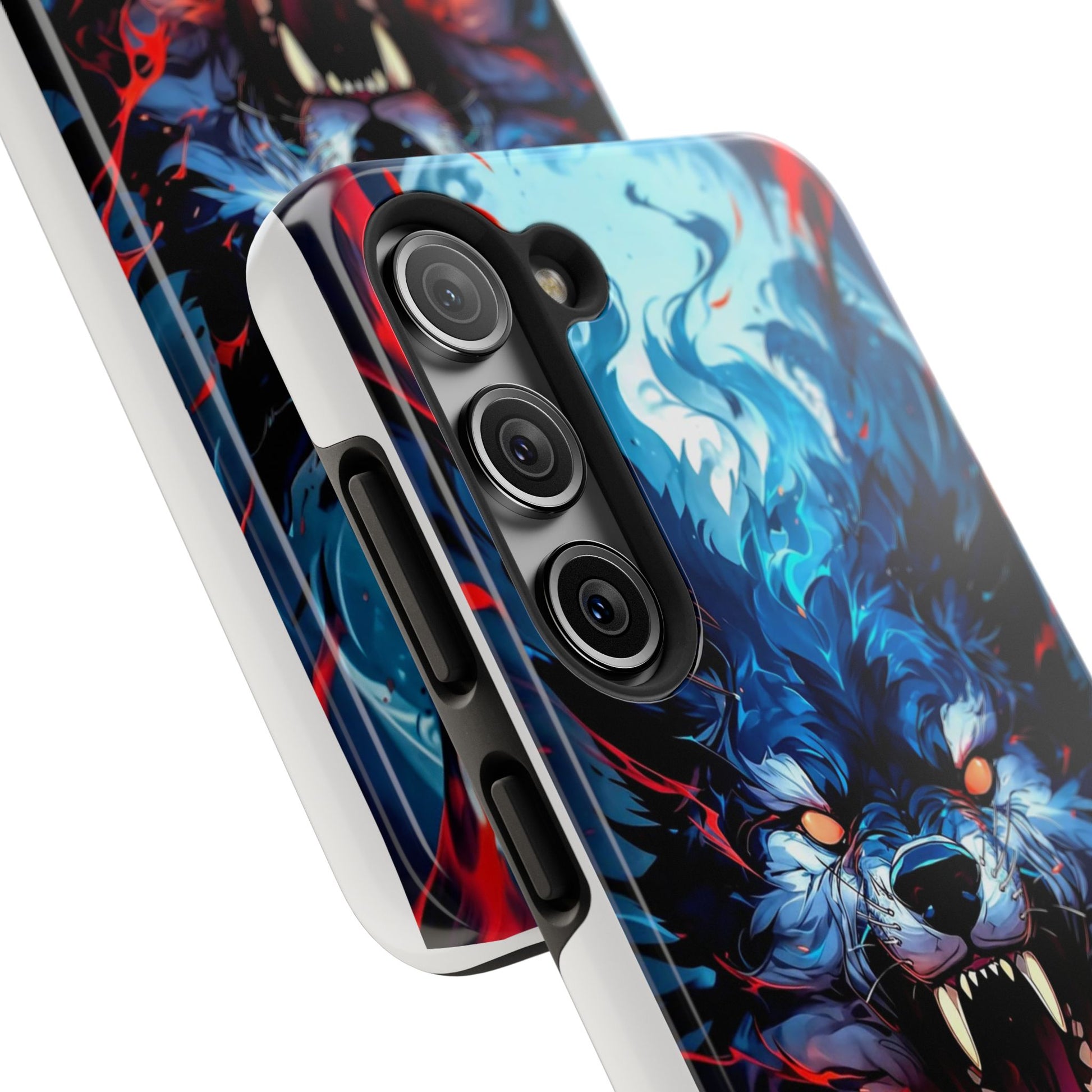 Aggressive Wolf Art Themed Tough Phone Cases for Iphones & Samsung Phones