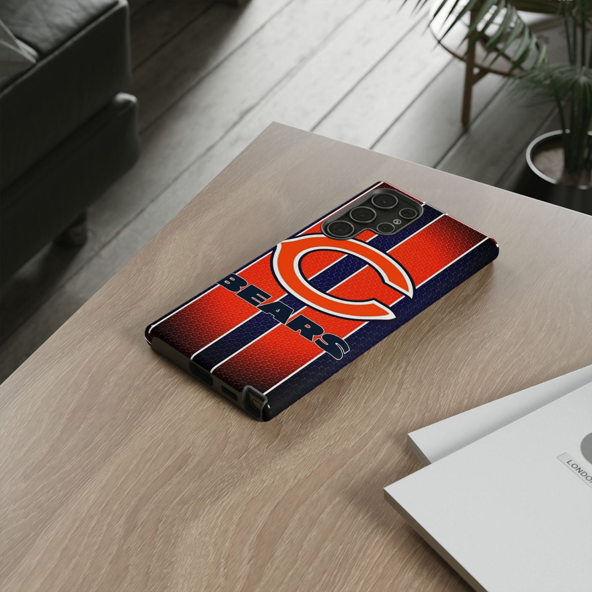 Chicago Bears Stripes Football Phone Case, Tough Cases for iPhones, Samsung, and Pixel