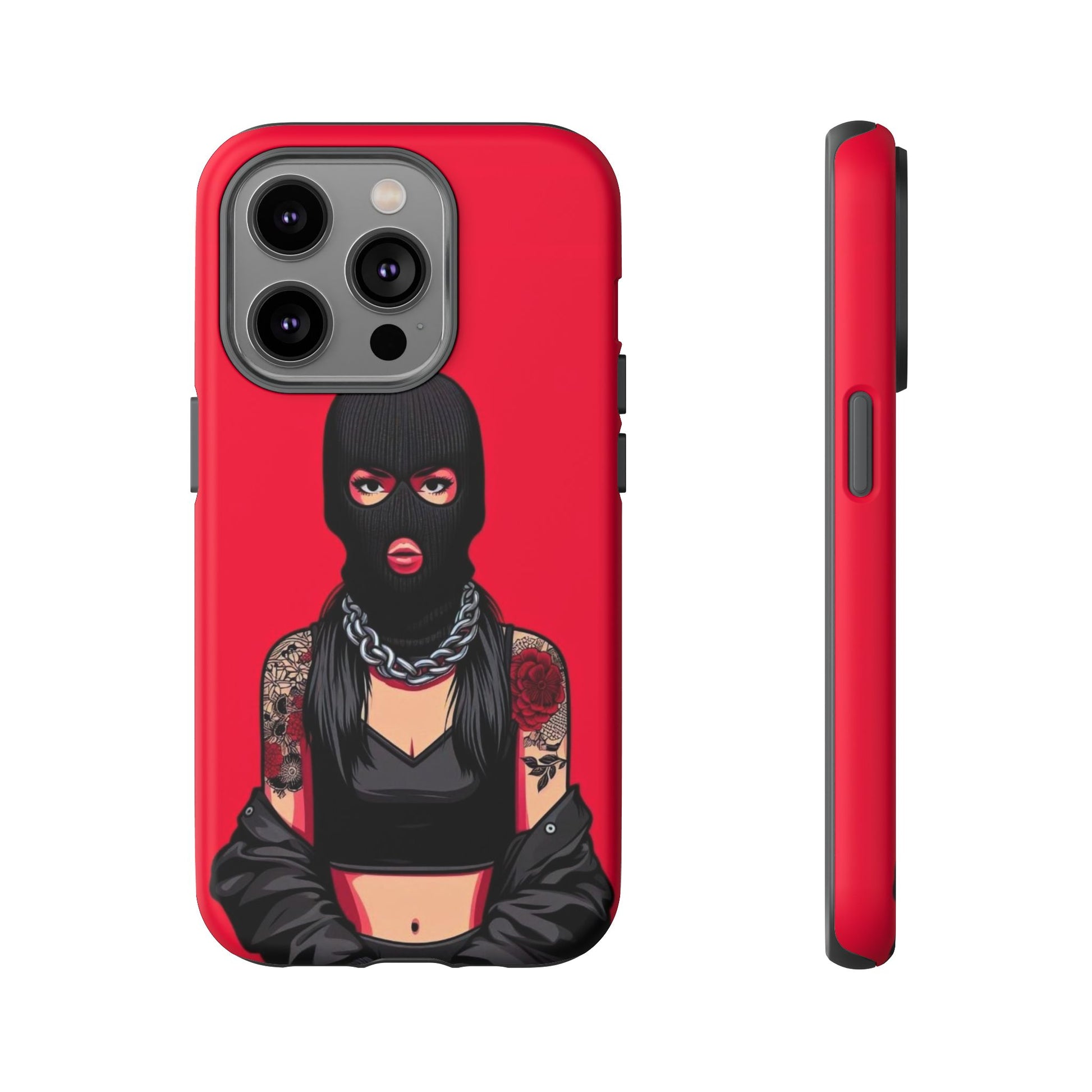 Thug Girl Red Design Tough Cases for iPhones, Samsung, and Pixel