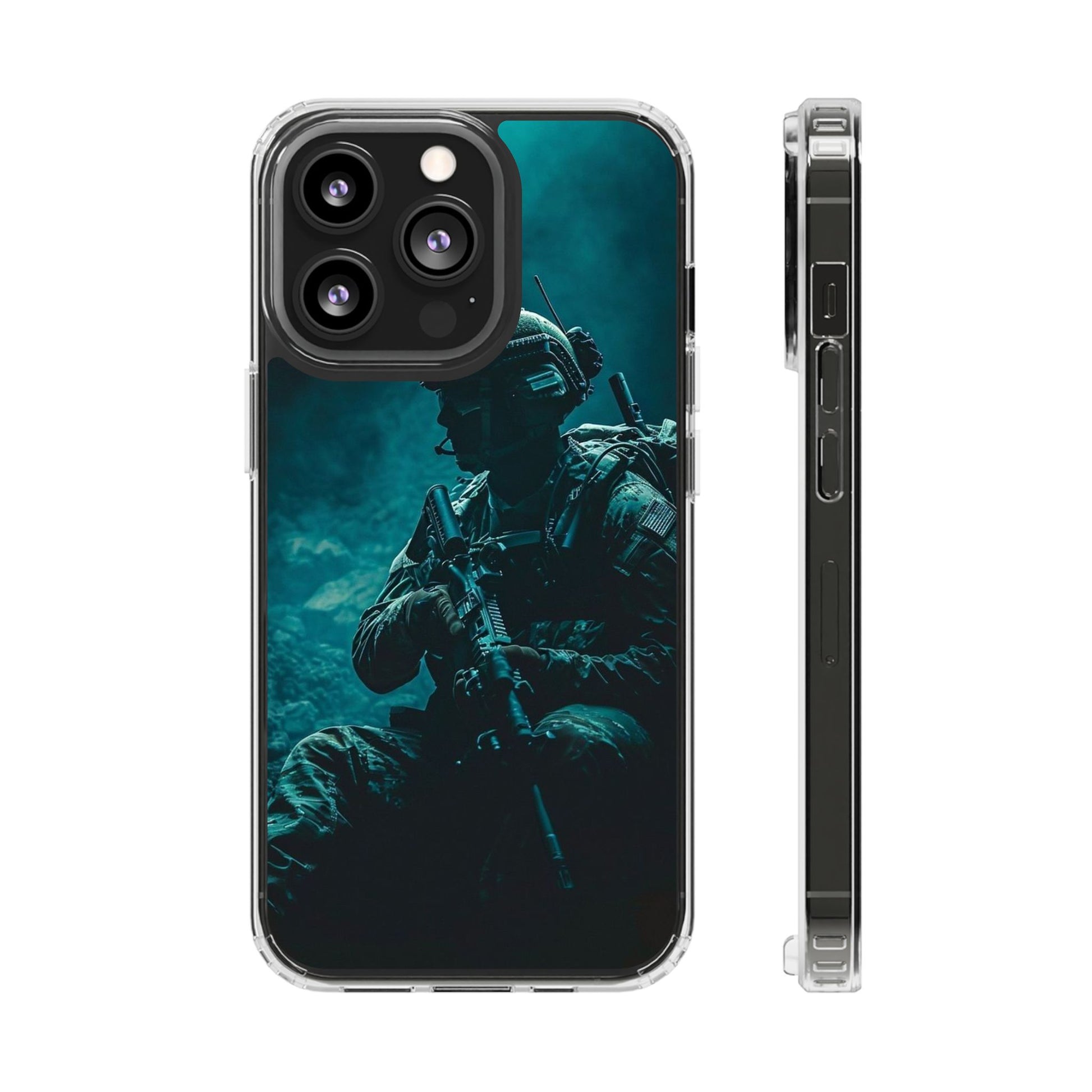 USA Military Inspired design Clear Phone Cases for Iphone and Samsung phones
