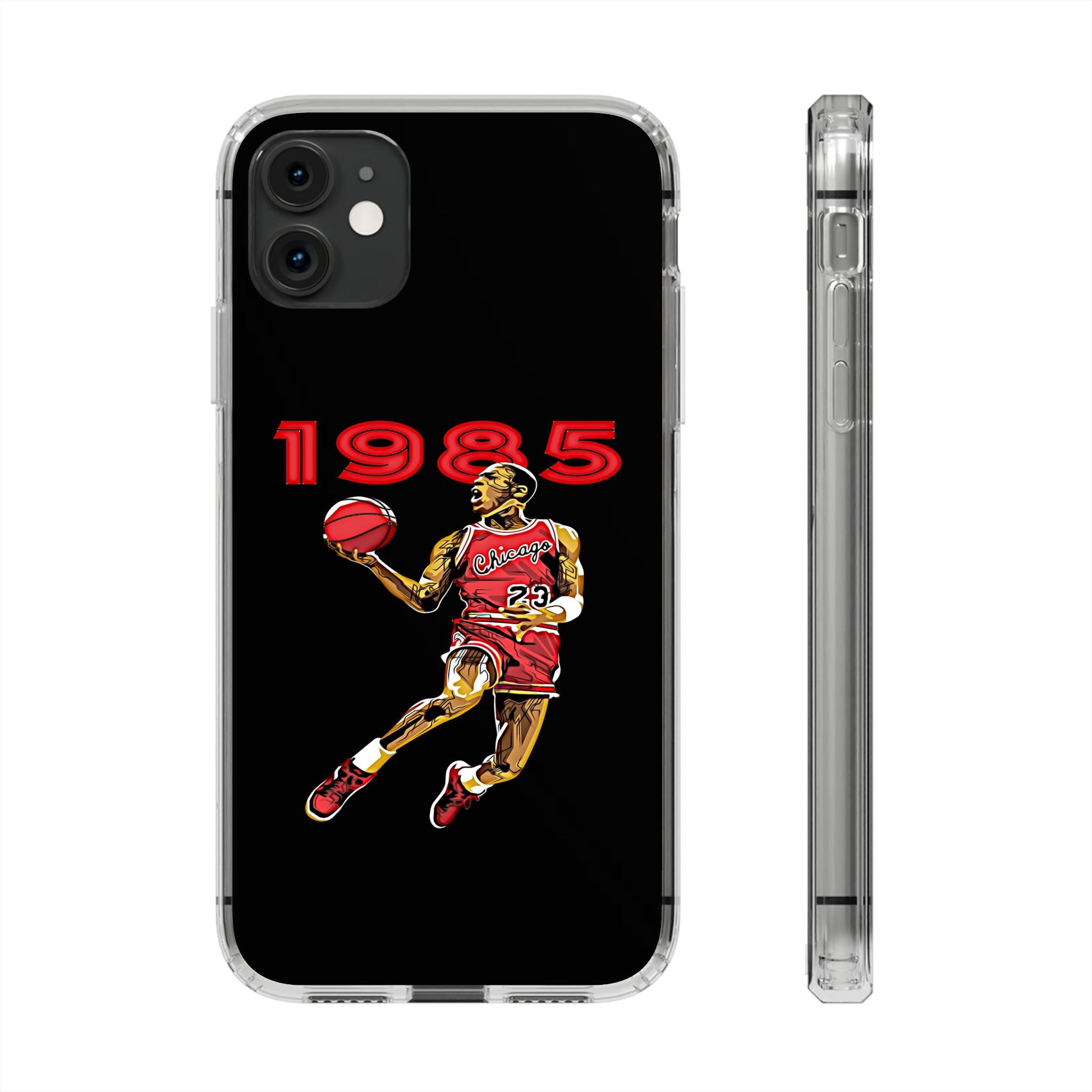 1985 Jordan Slam Dunk themed Basketball Inspired design Clear Phone Cases
