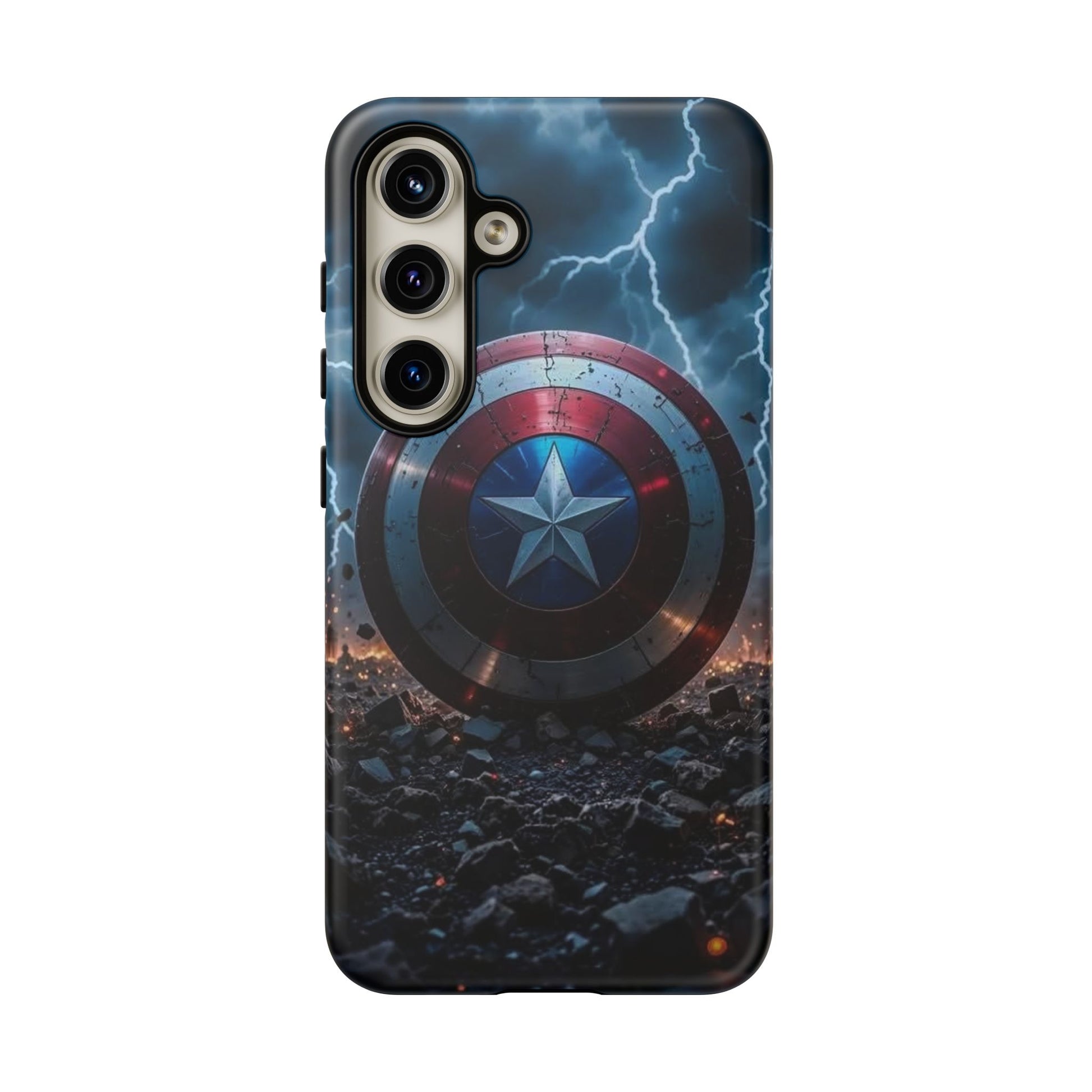 Captain America Shield Tough Cases for iPhones, Samsung, and Pixel