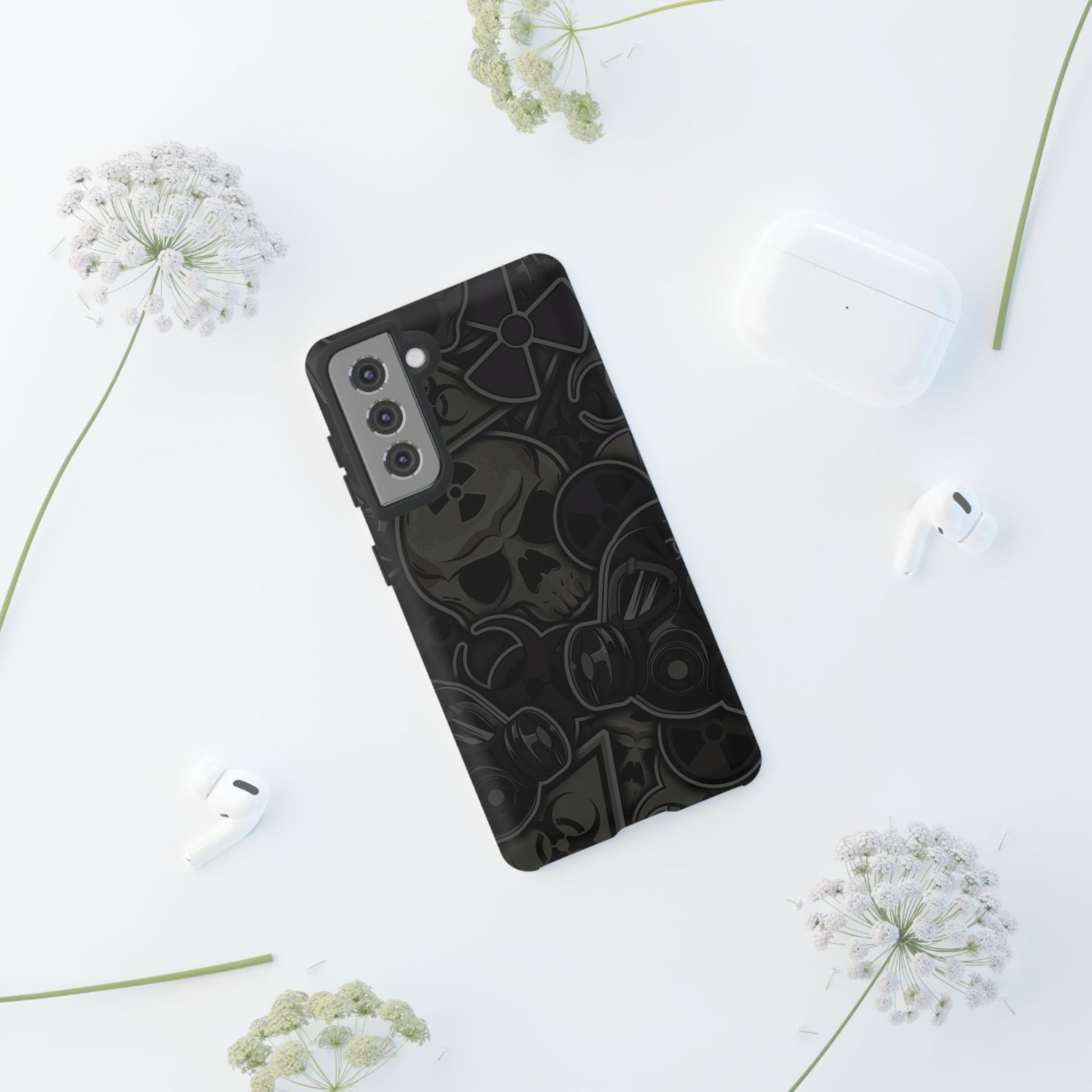Tough Cases Phone Case, Edgy Skull Design Phone Cover, Gothic Cell Phone Shell