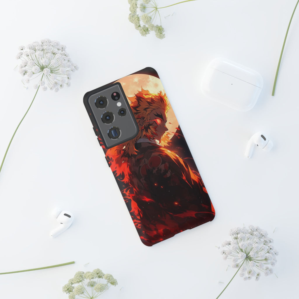 Demon Sl;ayer Rengoku Anime Phone Case, Tough Cases for iPhones, Samsung, and Pixel