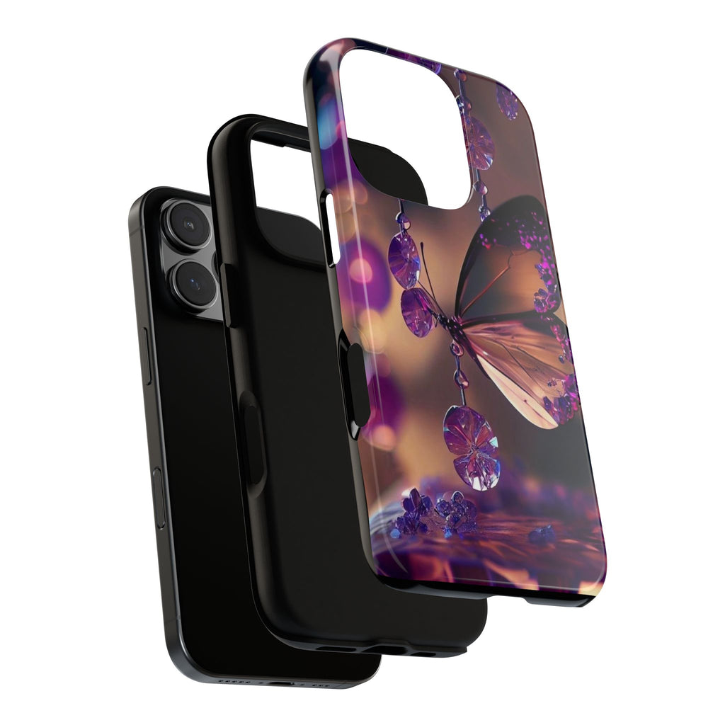 Purple Butterfly Tough Cases for iPhones, Samsung, and Pixel