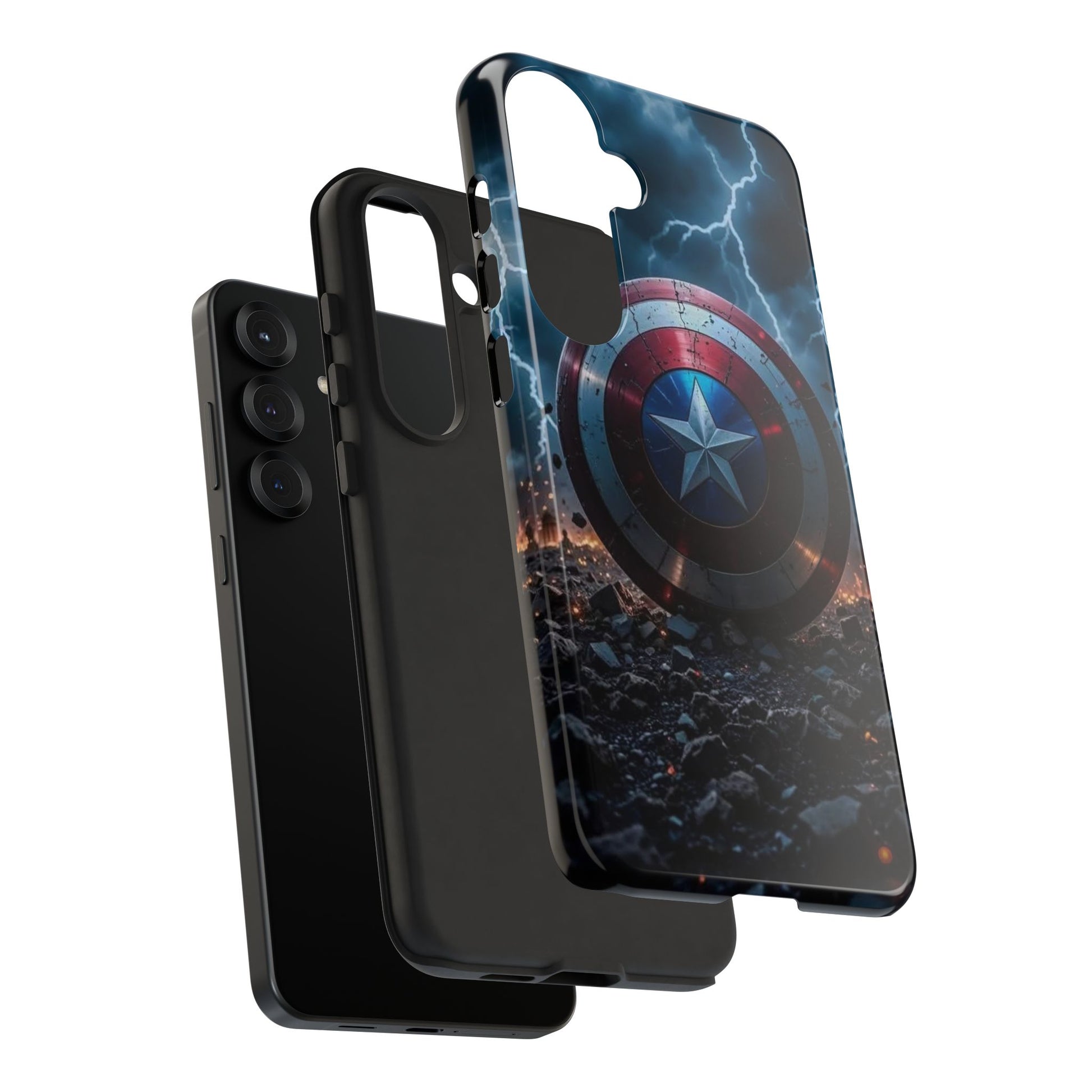 Captain America Shield Tough Cases for iPhones, Samsung, and Pixel