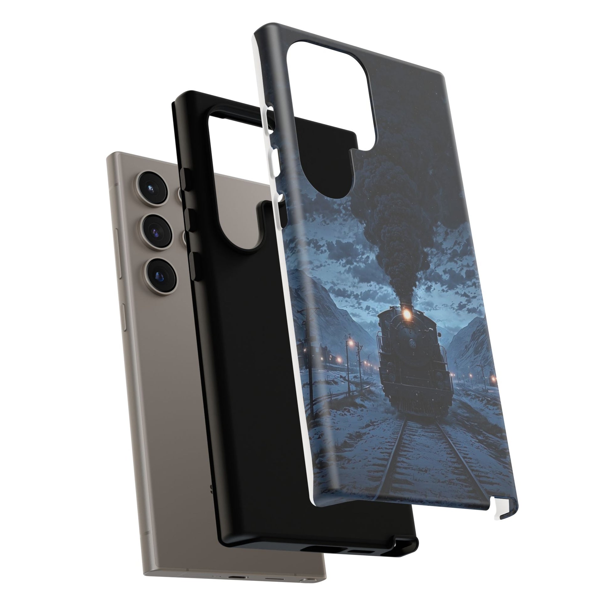 Steam Engine Train Themed Tough Cases for iPhones, Samsung, and Pixel