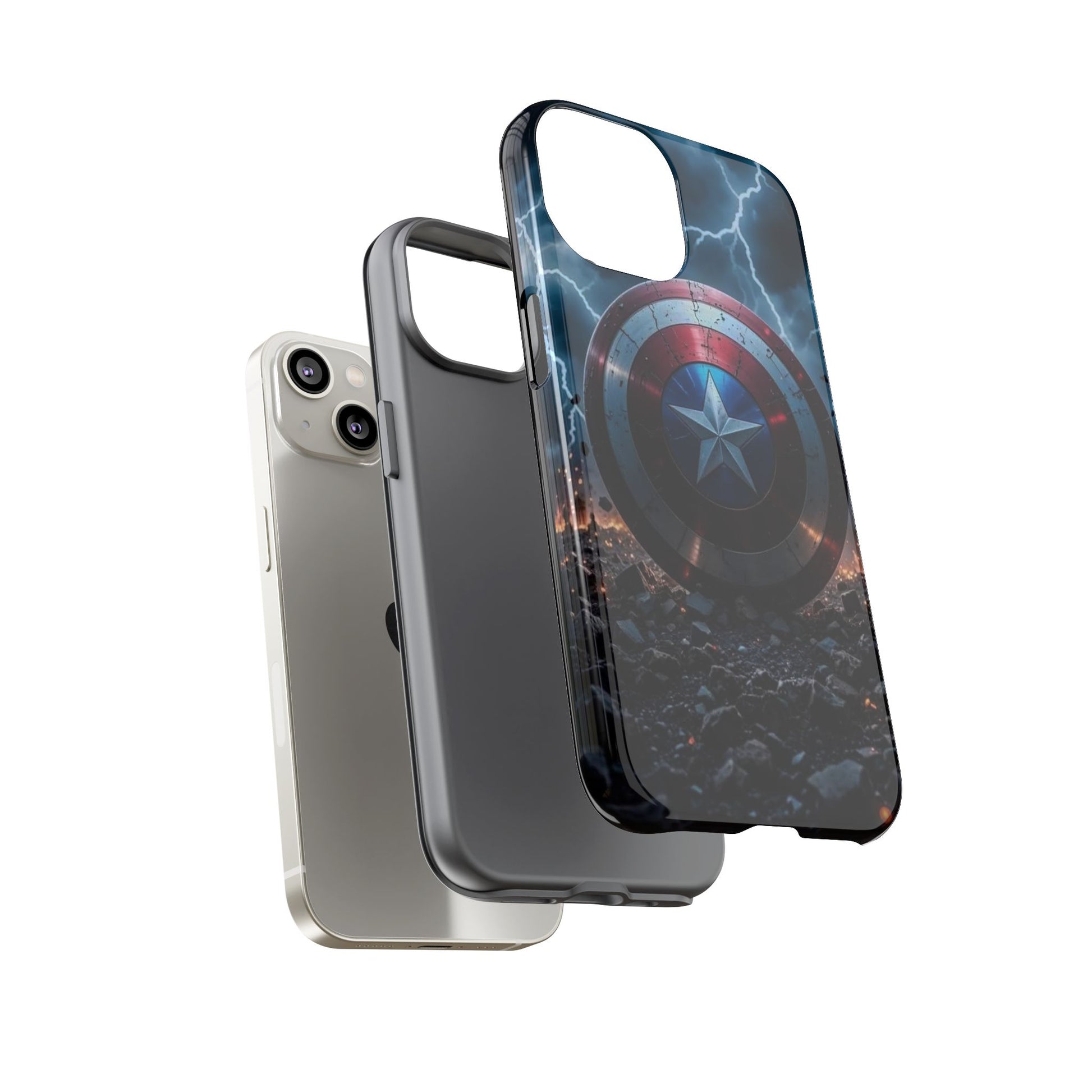 Captain America Shield Tough Cases for iPhones, Samsung, and Pixel
