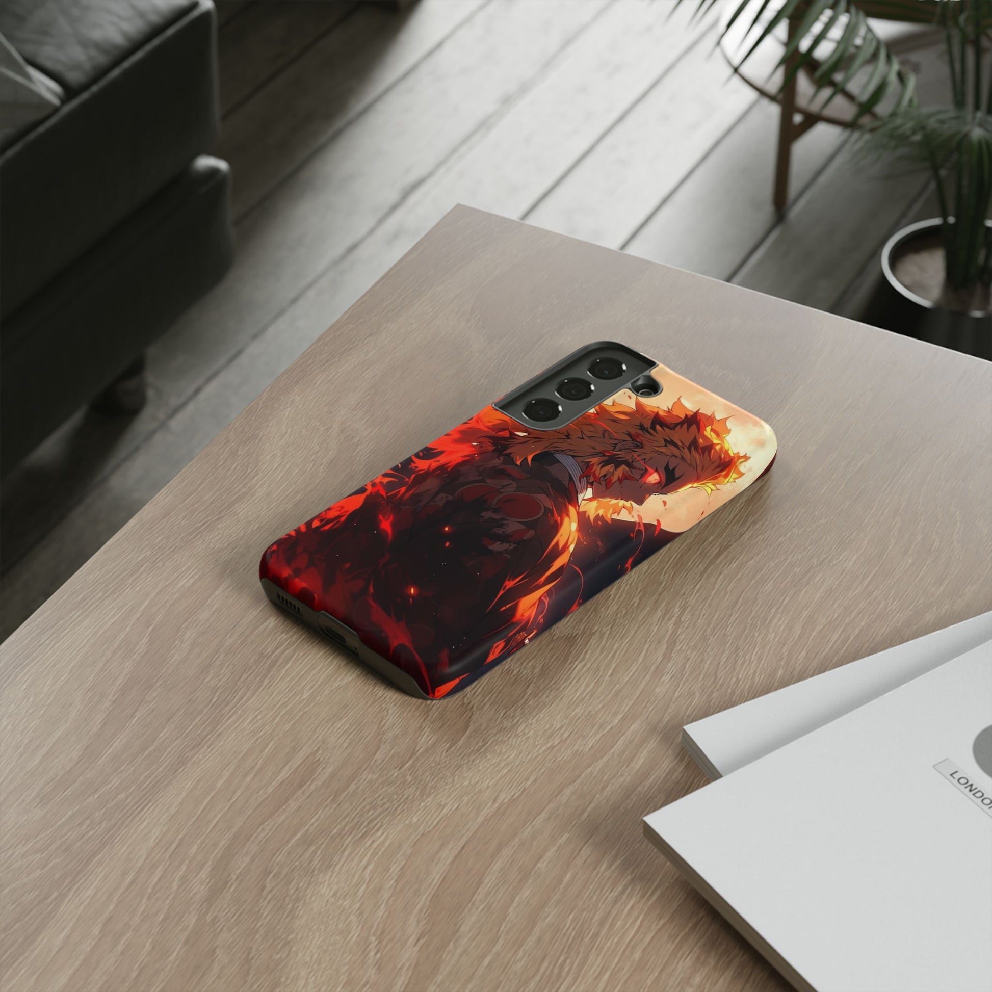 Demon Sl;ayer Rengoku Anime Phone Case, Tough Cases for iPhones, Samsung, and Pixel