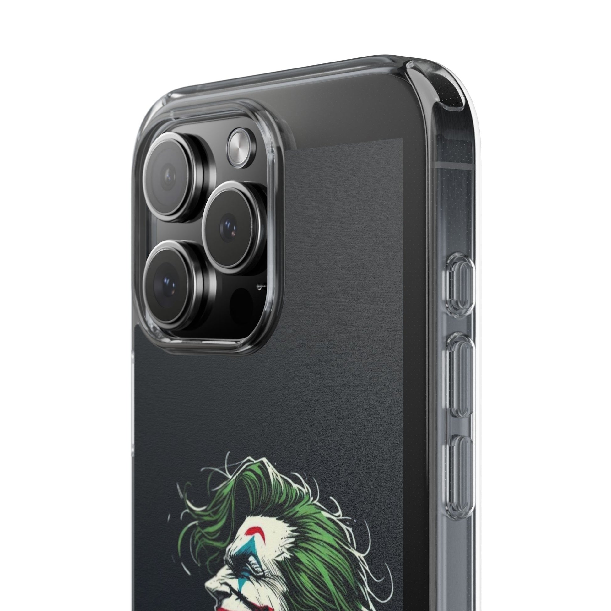 Phone Case, Comic book Inspired Design Joker Laughing, Clear Phone Cover