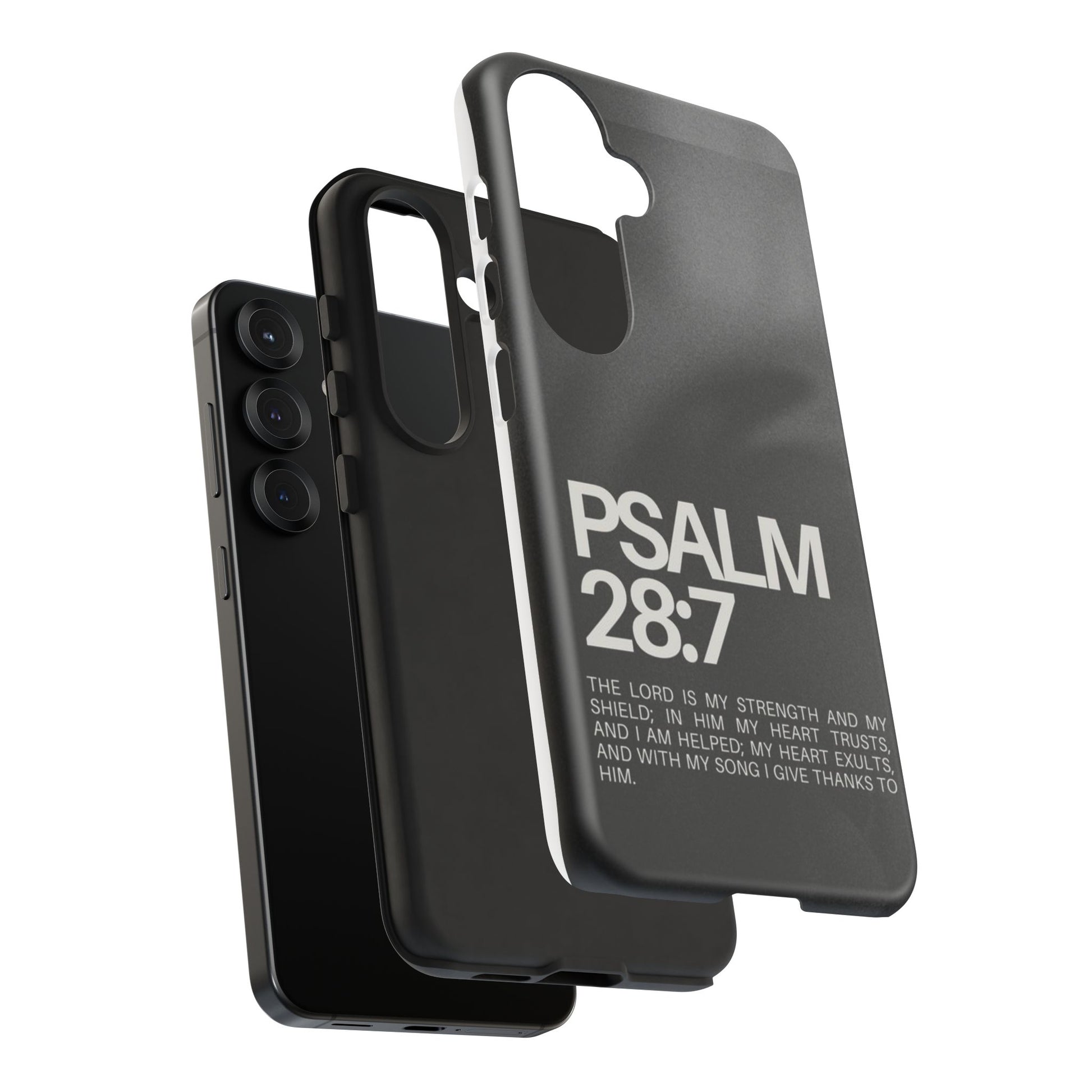 Christian Themed Psalms 28:7 Phone Case, Tough Cases for iPhones, Samsung, and Pixel