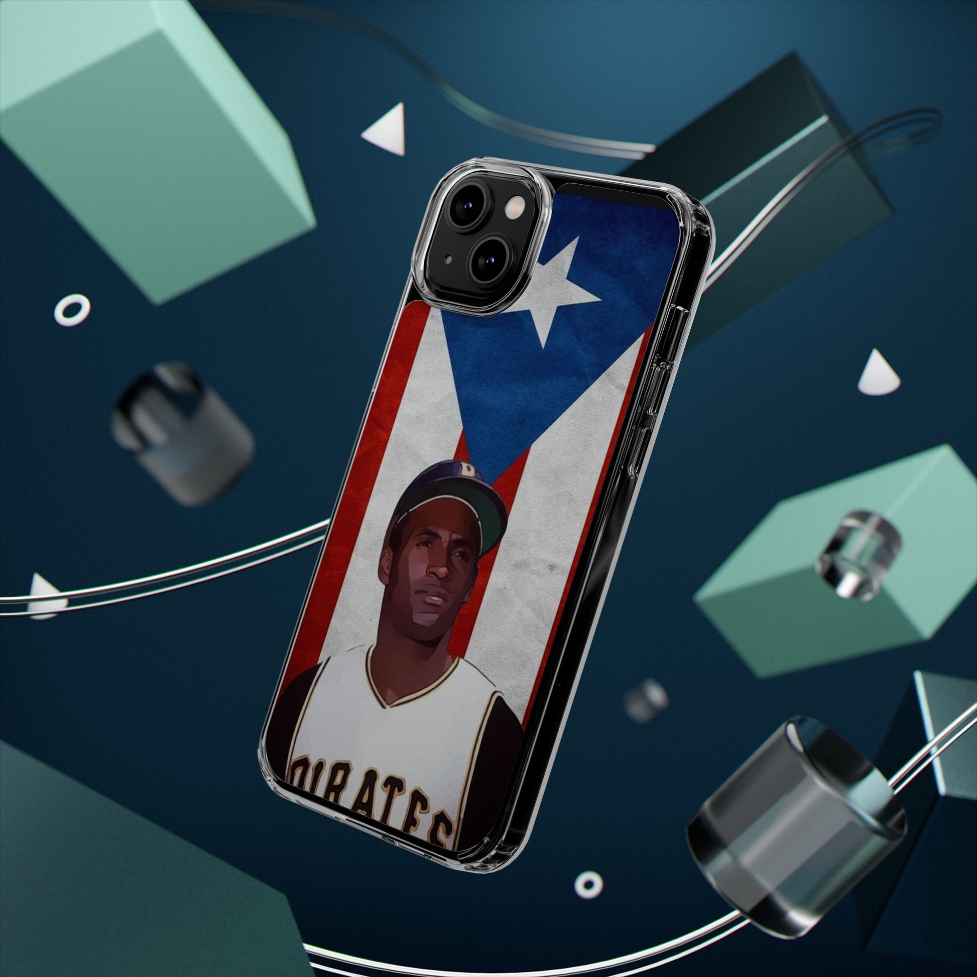 Puerto Rican Baseball Legend Clemente inspired Protective Iphone, Samsung case