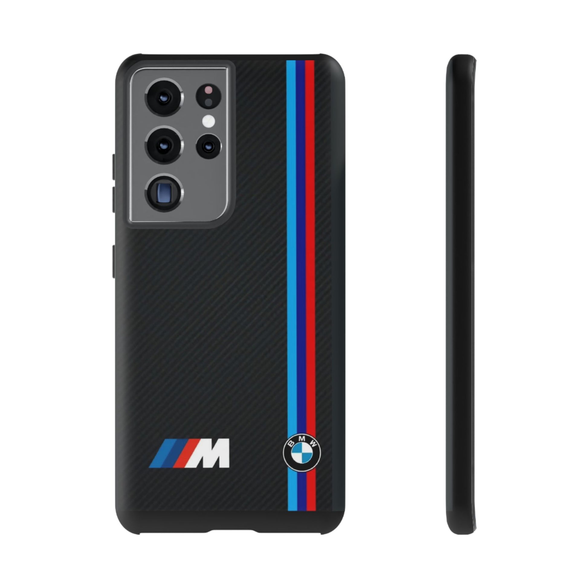 BMW M Stripes Carbon Fiber Design Tough Cases for iPhones, Samsung, and Pixel