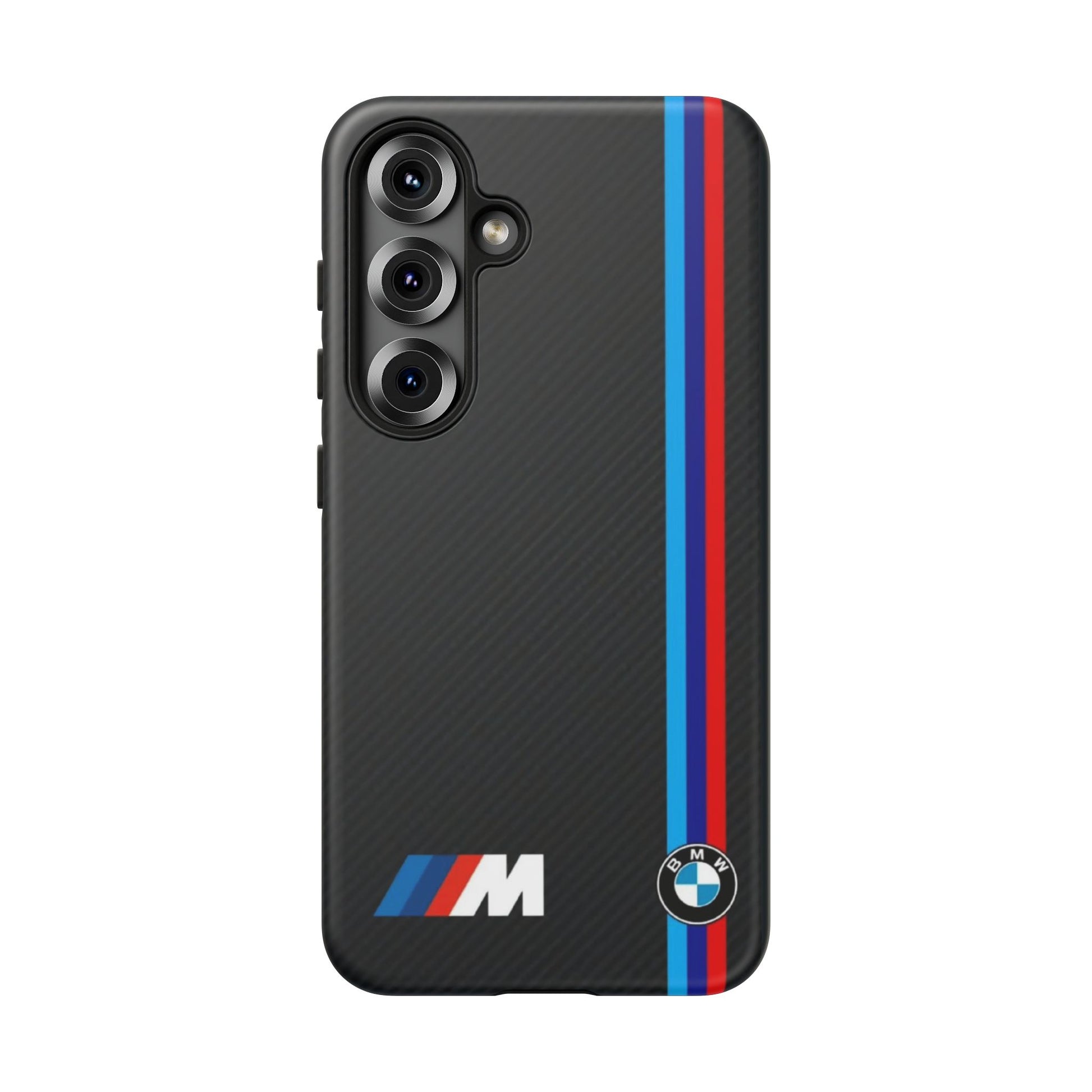 BMW M Stripes Carbon Fiber Design Tough Cases for iPhones, Samsung, and Pixel
