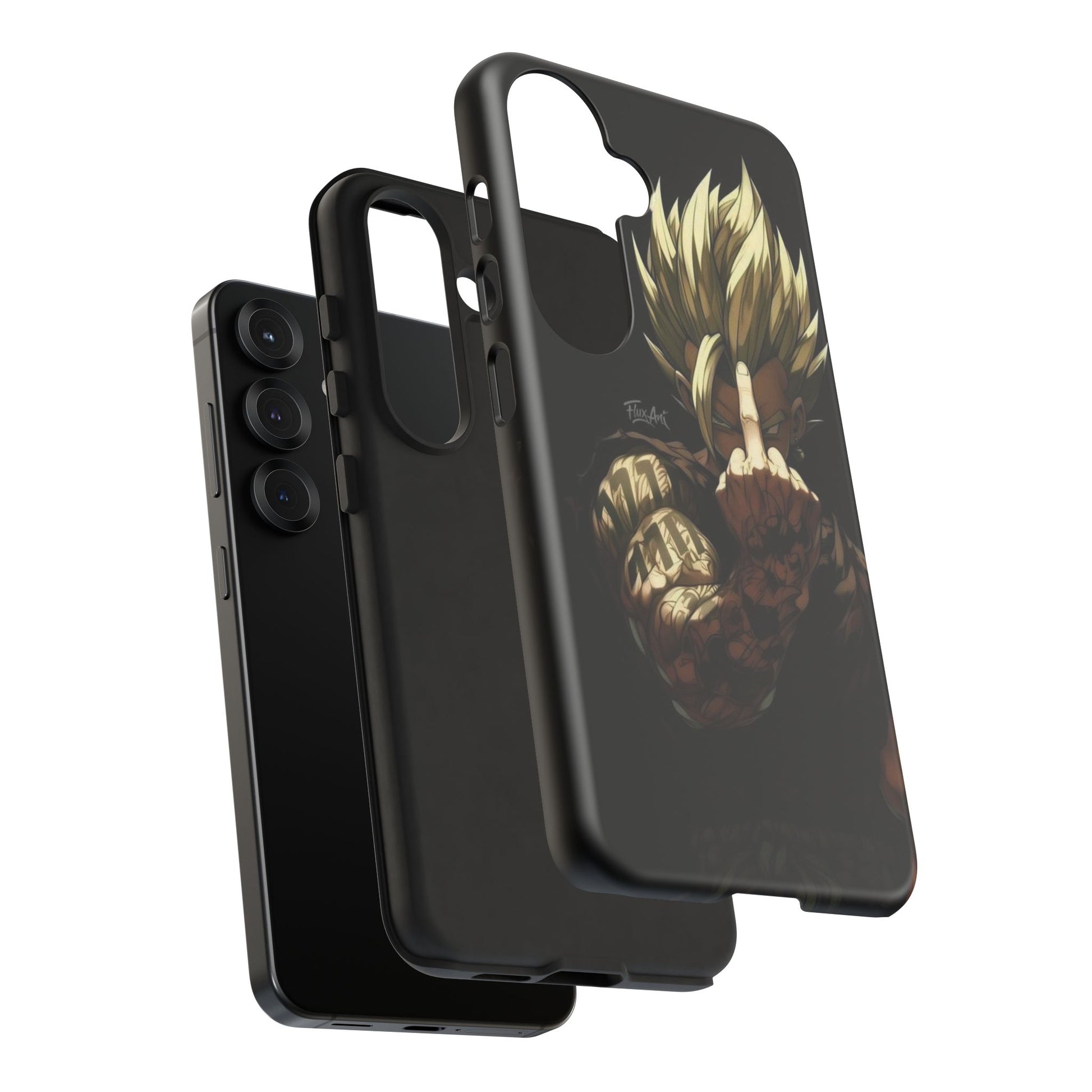 Middle Finger SS Goku Dragon Ball Z Tough Cases for iPhones, Samsung, and Pixel