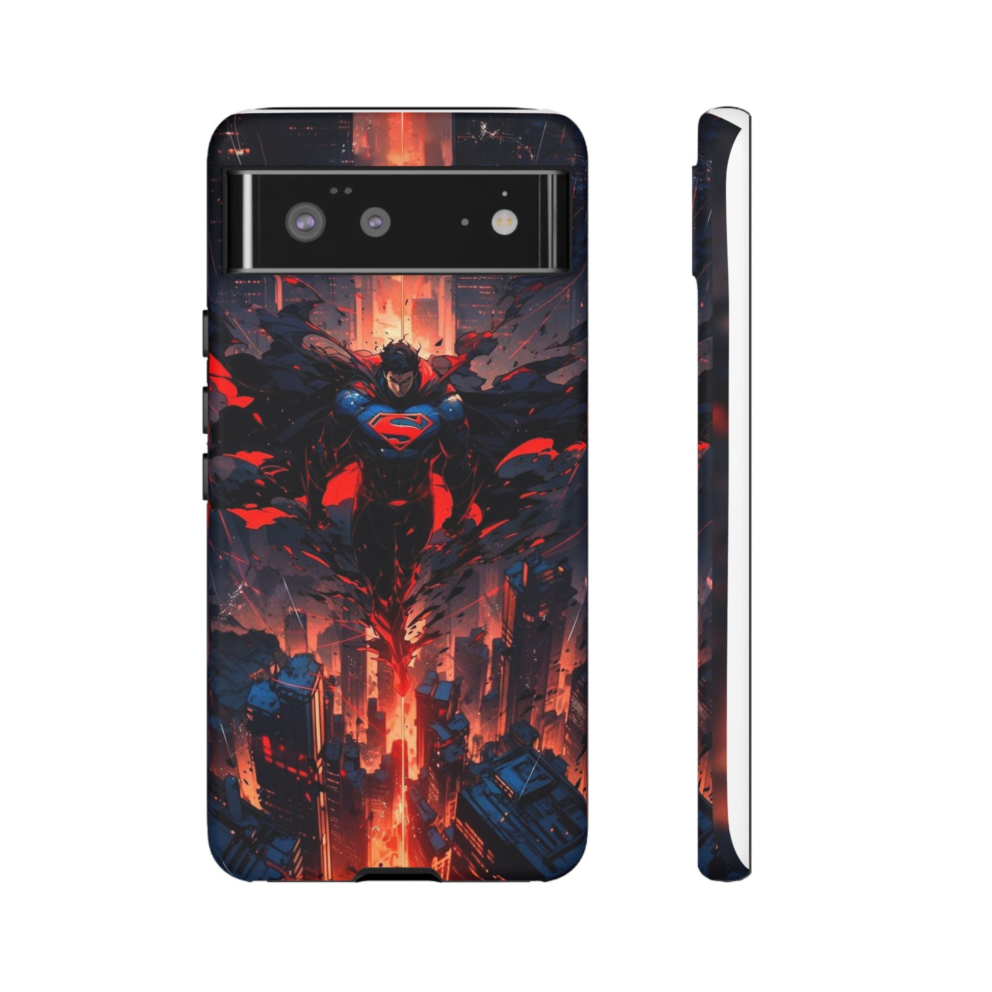 Anime Superman Tough Cases for iPhones, Samsung, and Pixel