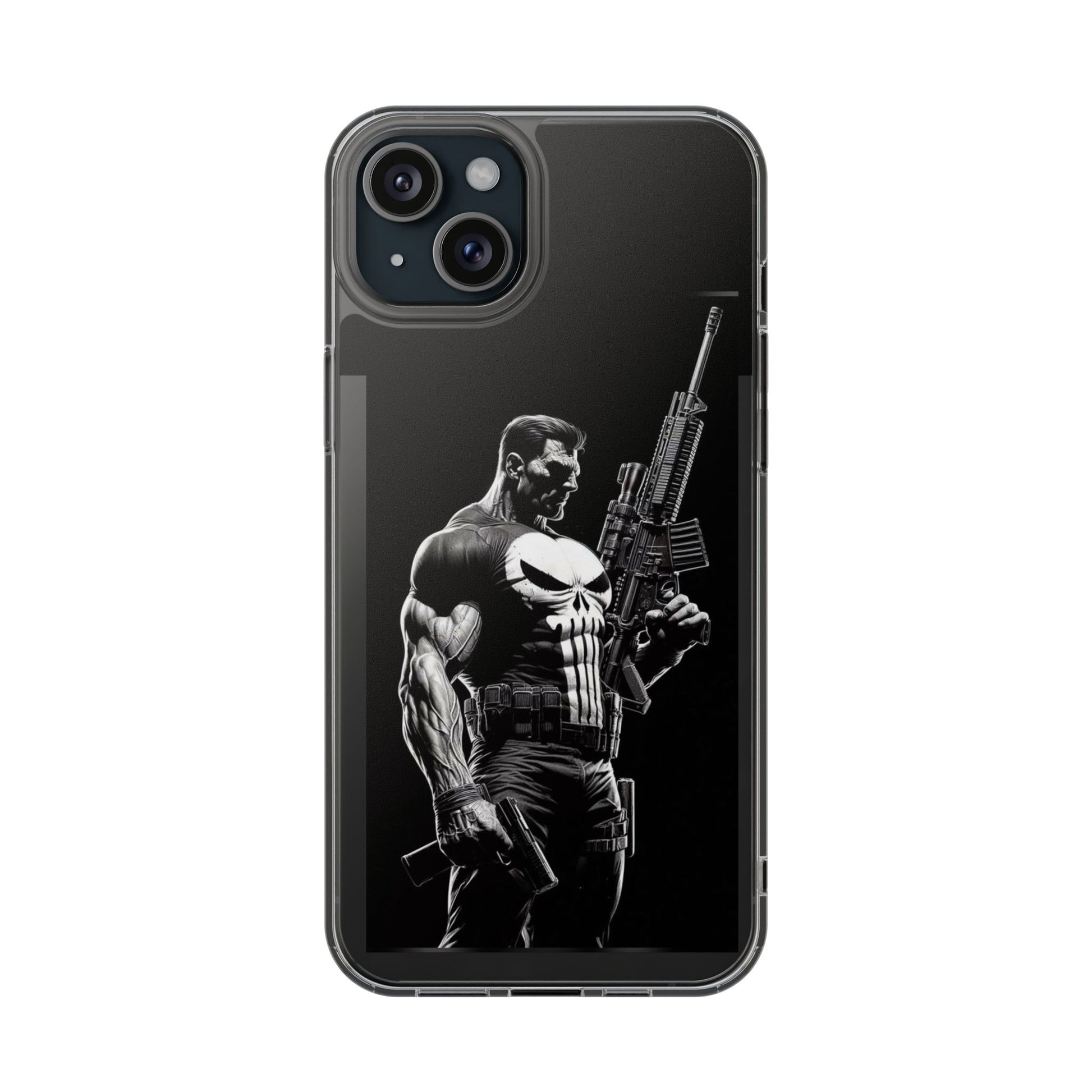 Phone Case, Comic book Inspired Design Punisher, Clear Phone Cover, Funny