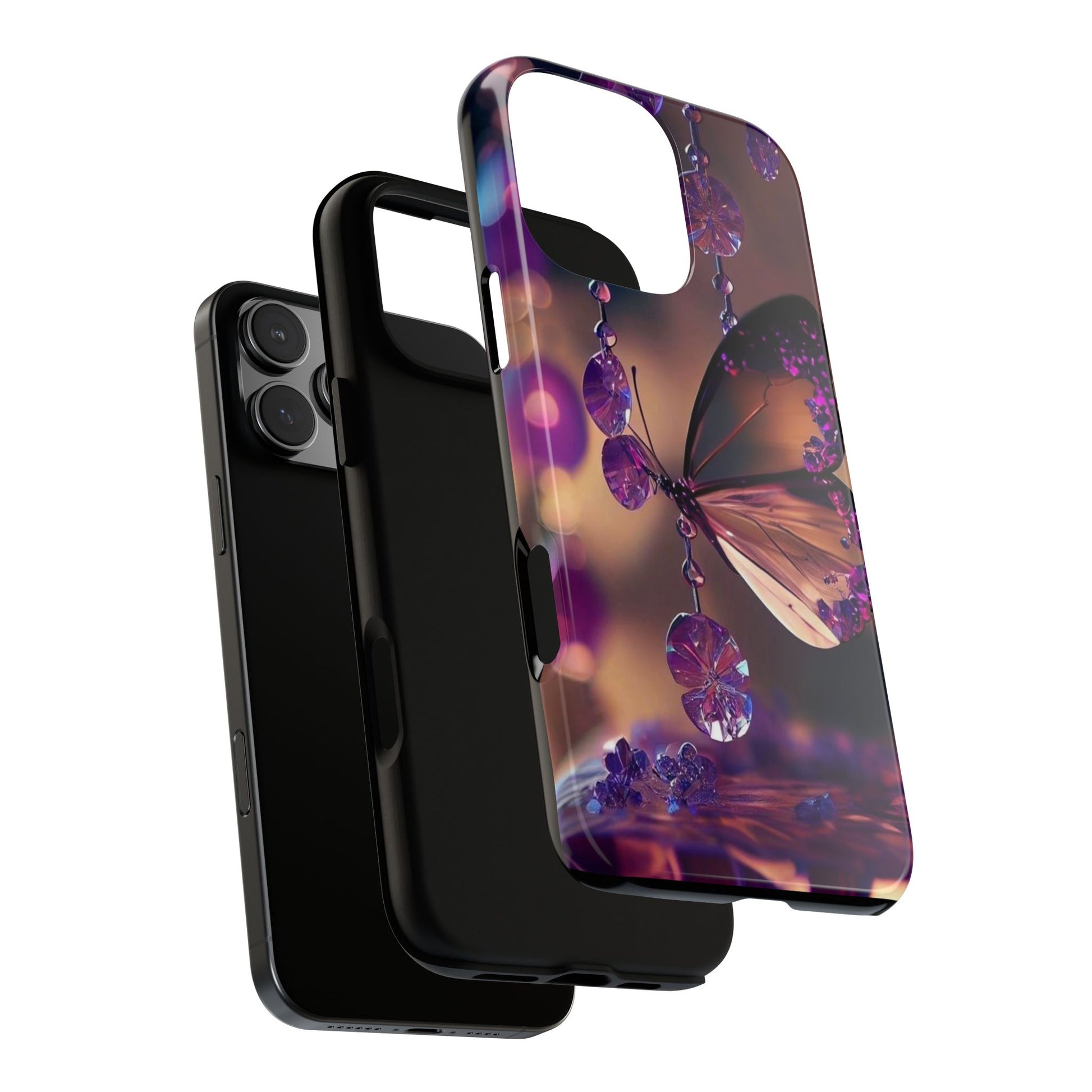Purple Butterfly Tough Cases for iPhones, Samsung, and Pixel