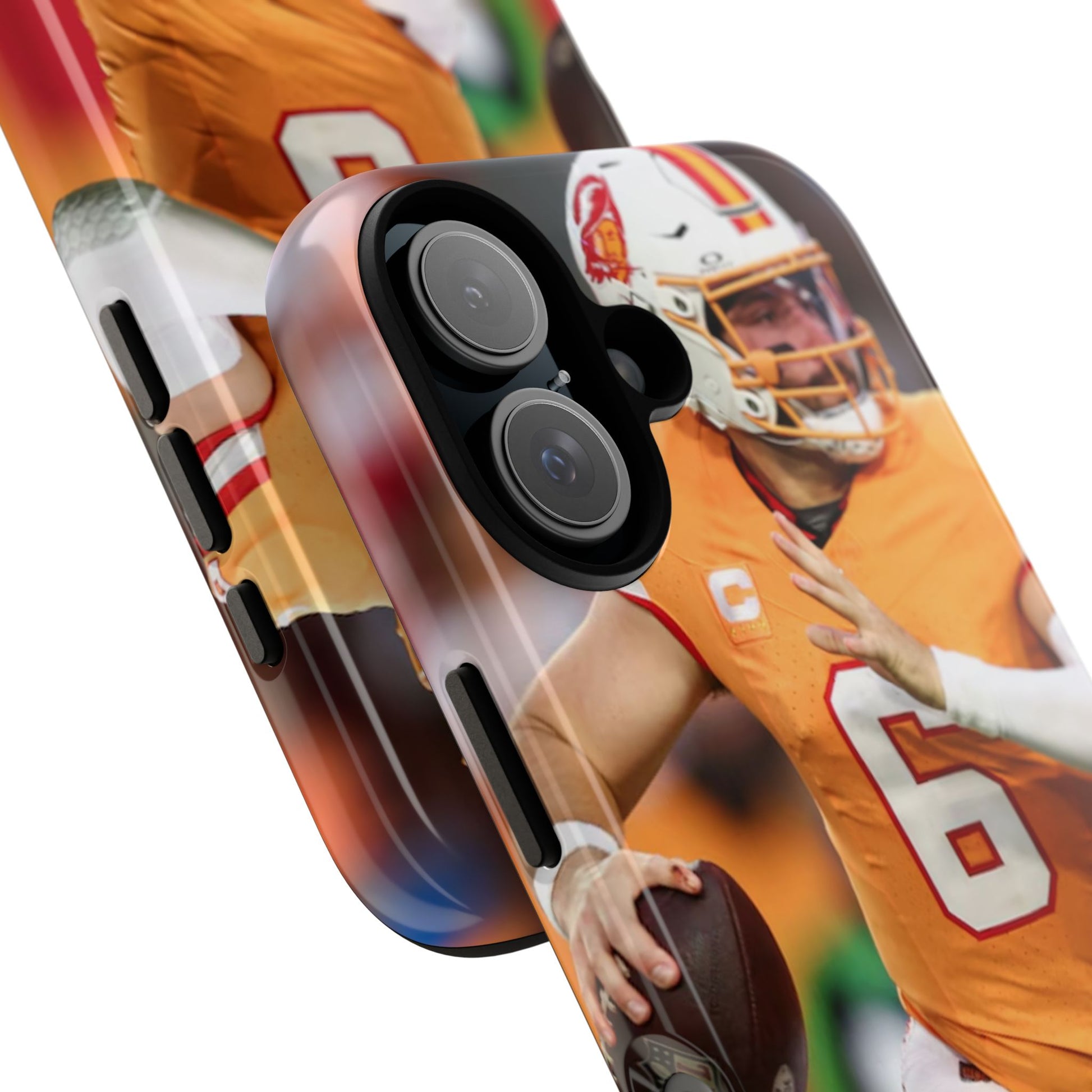 Tampa Bay Buccaneers Baker Mayfield Football Tough Cases for iPhones, Samsung, and Pixel