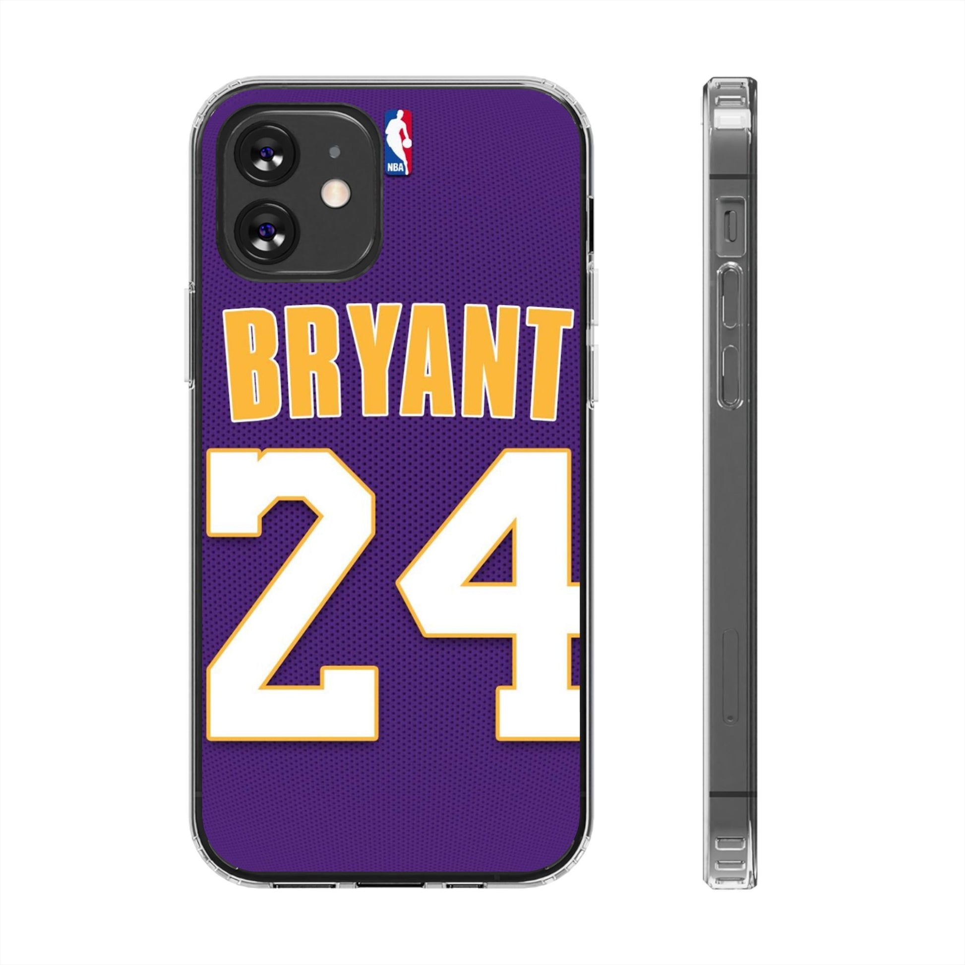 Kobe Purple Basketball Jersey Inspired design Clear Phone Cases
