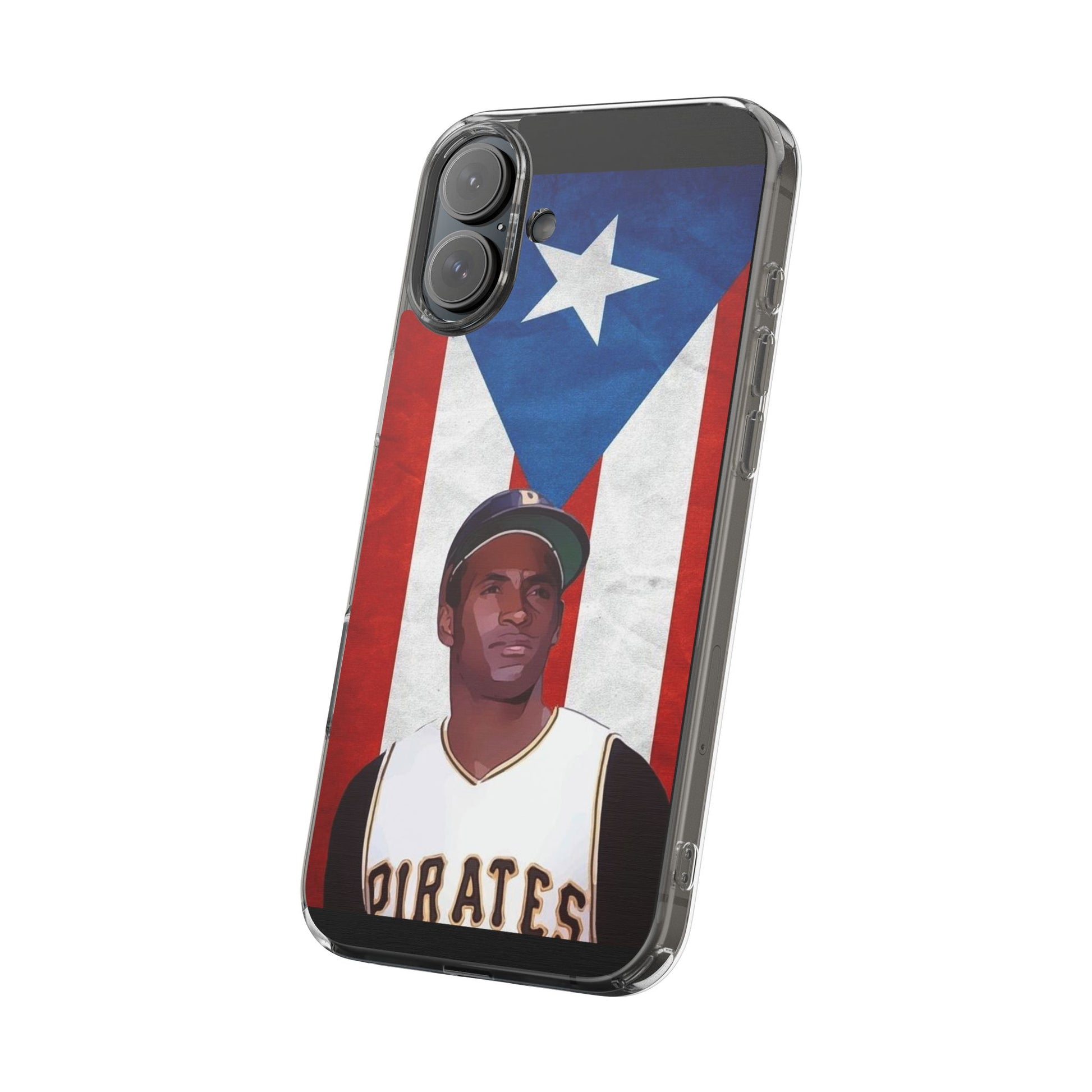 Puerto Rican Baseball Legend Clemente inspired Protective Iphone, Samsung case