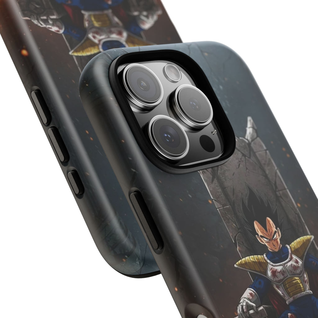Vegeta on Throne DBZ Theme Tough Cases for iPhones, Samsung, and Pixel
