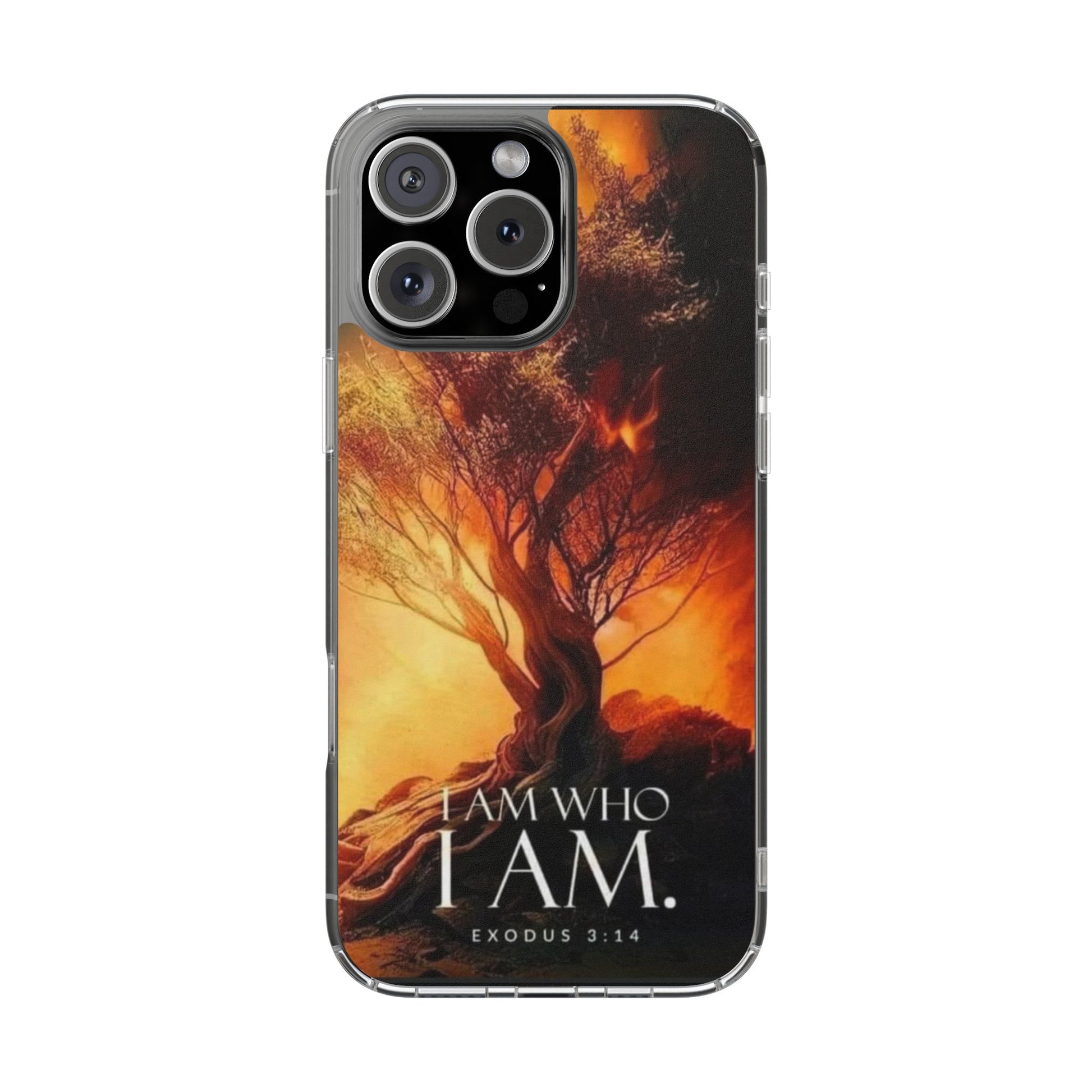 Phone Case, I Am Who I Am Bible Verse Clear Case for Iphone Samsung, Religious