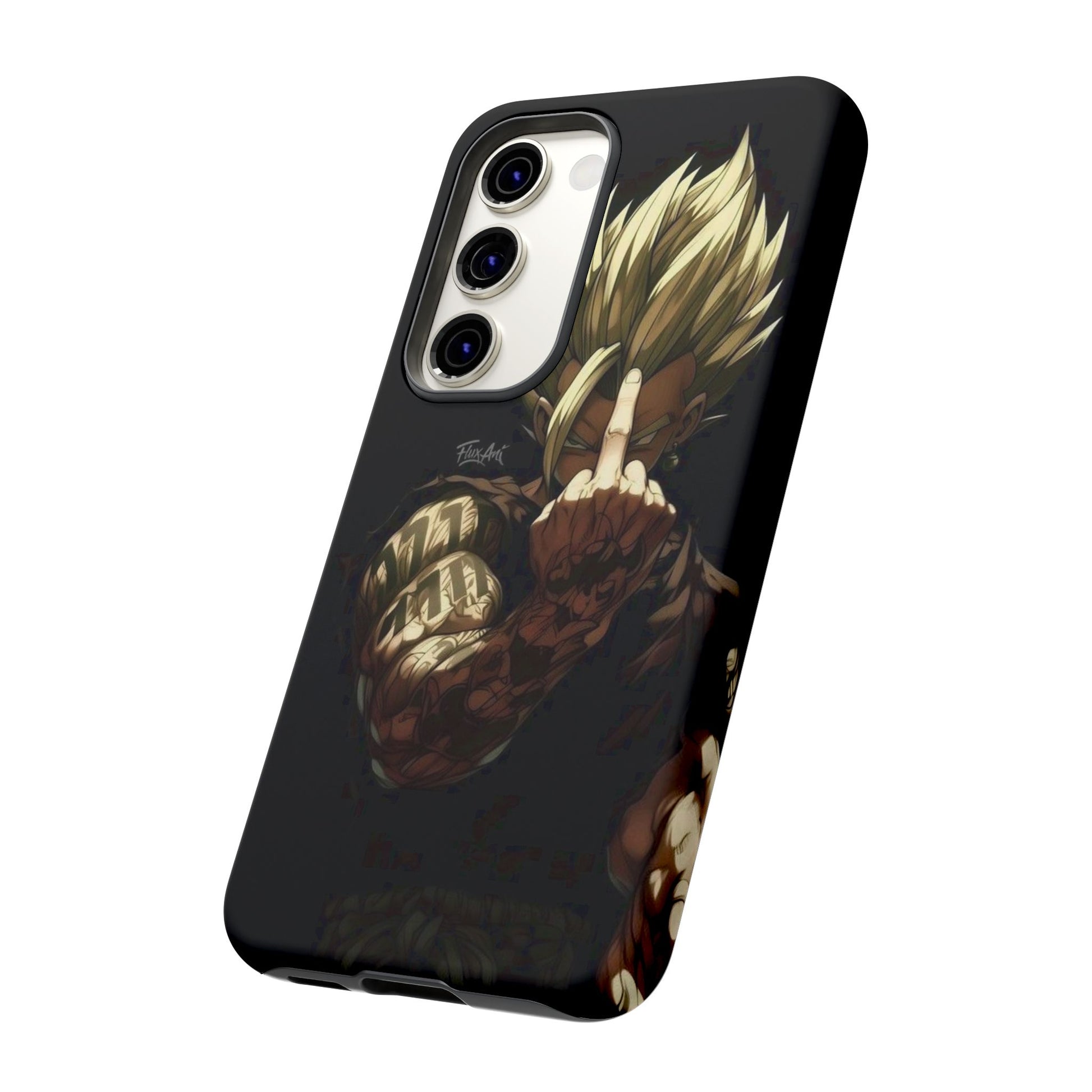 Middle Finger SS Goku Dragon Ball Z Tough Cases for iPhones, Samsung, and Pixel