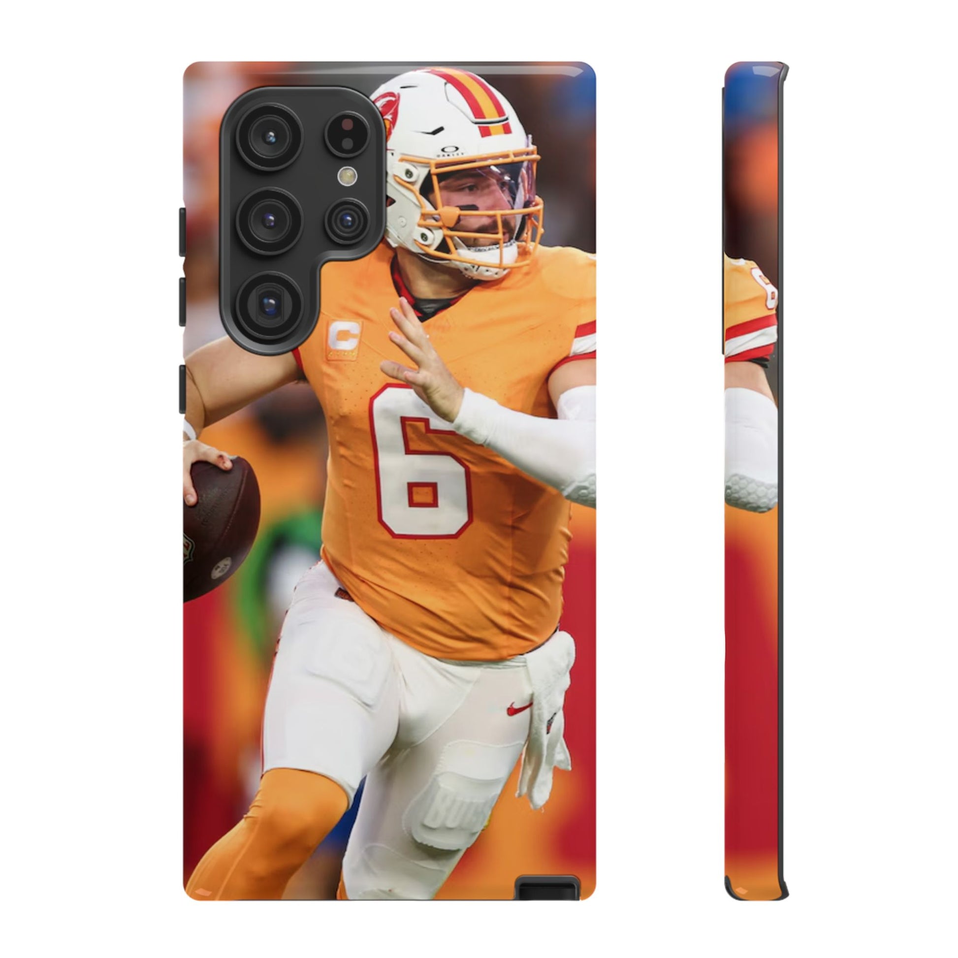 Tampa Bay Buccaneers Baker Mayfield Football Tough Cases for iPhones, Samsung, and Pixel