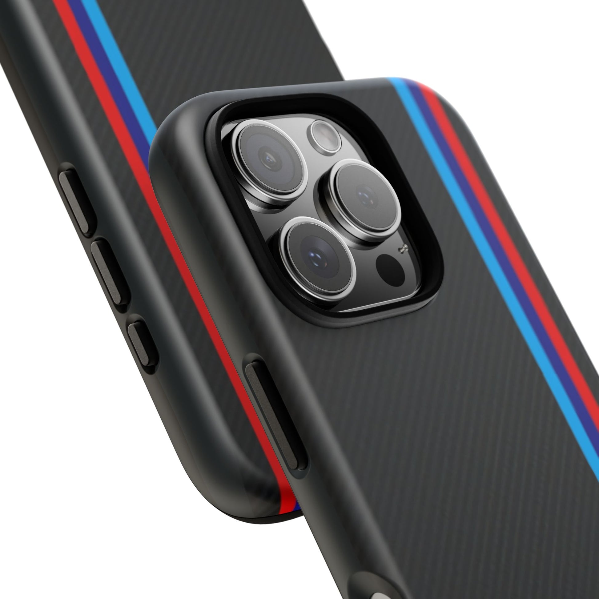 BMW M Stripes Carbon Fiber Design Tough Cases for iPhones, Samsung, and Pixel