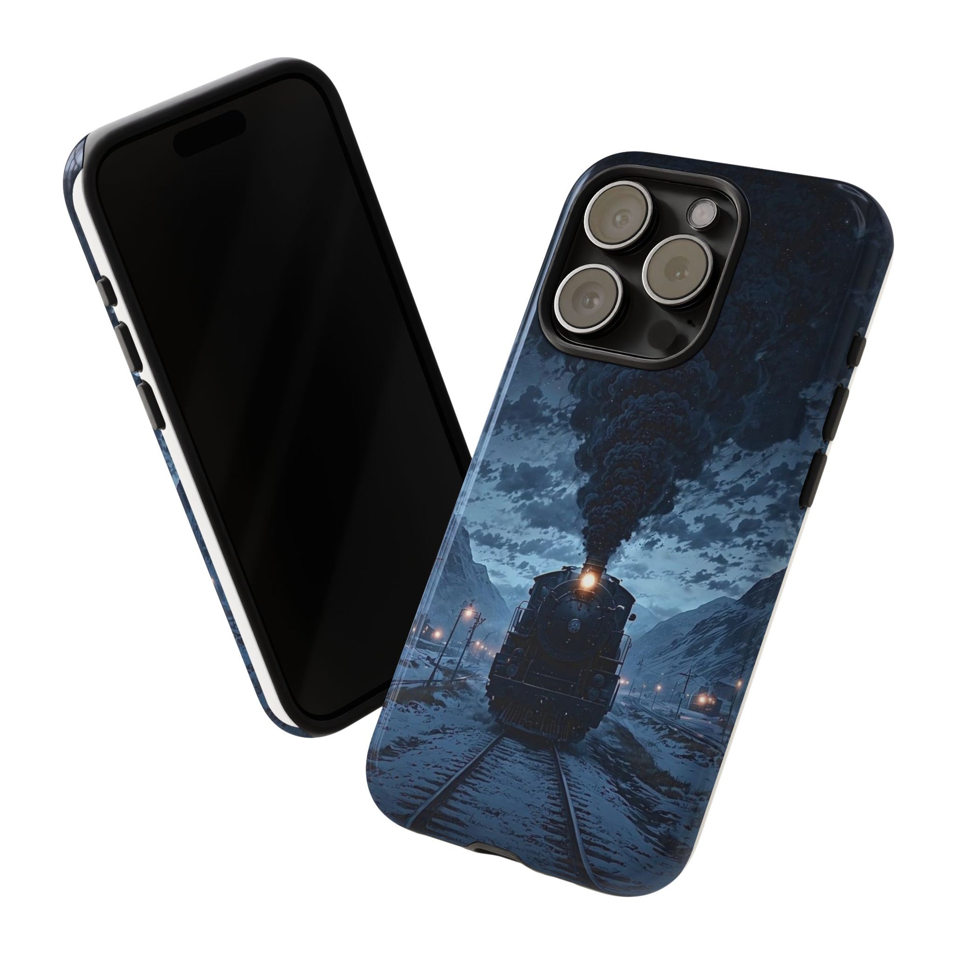 Steam Engine Train Themed Tough Cases for iPhones, Samsung, and Pixel